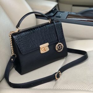 Leather Cross body Bag, Black Leather Shoulder Bag, Women's Leather Crossbody Bag, Leather bag KF-3964