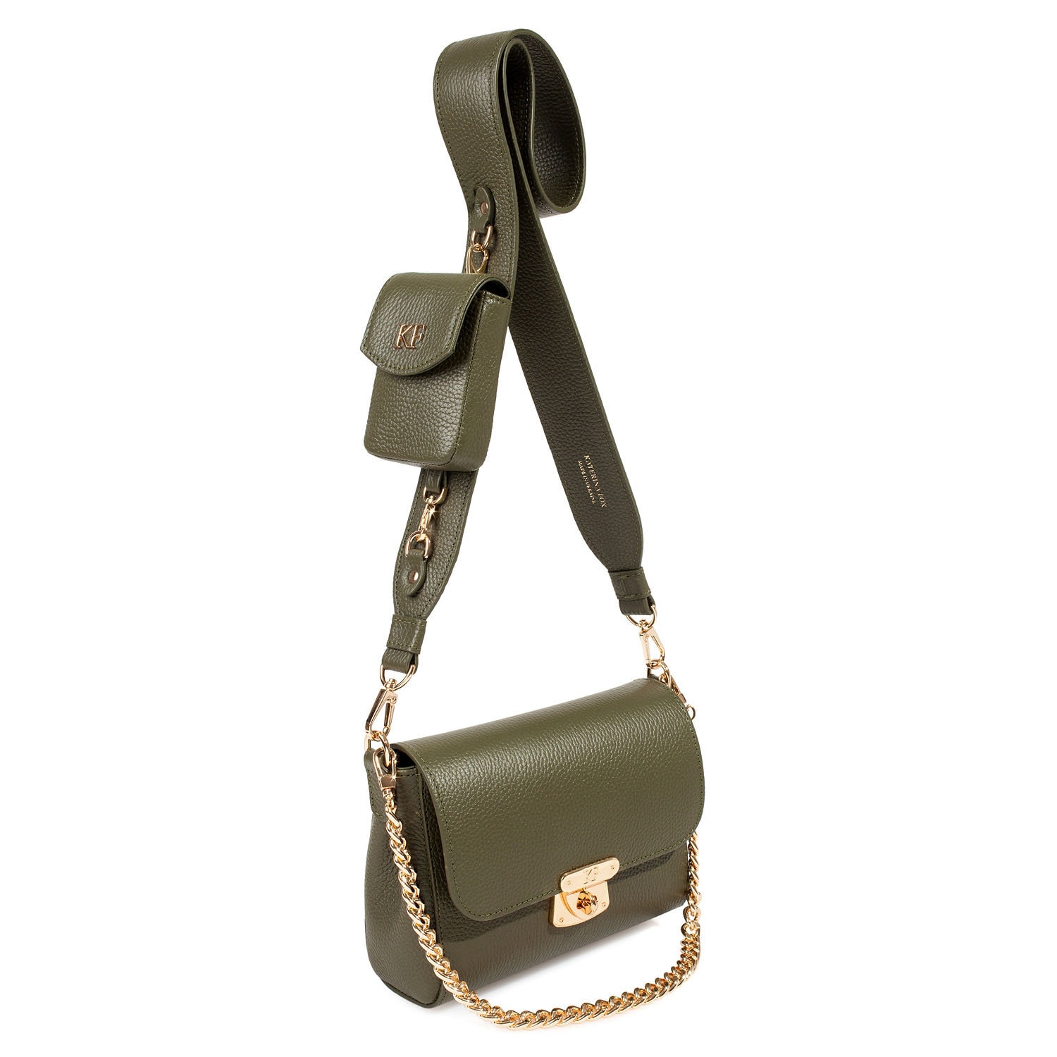 Leather Cross body Bag, Olive Leather Shoulder Bag, Women's Leather Crossbody Bag, Leather bag KF-3810 - Image 3