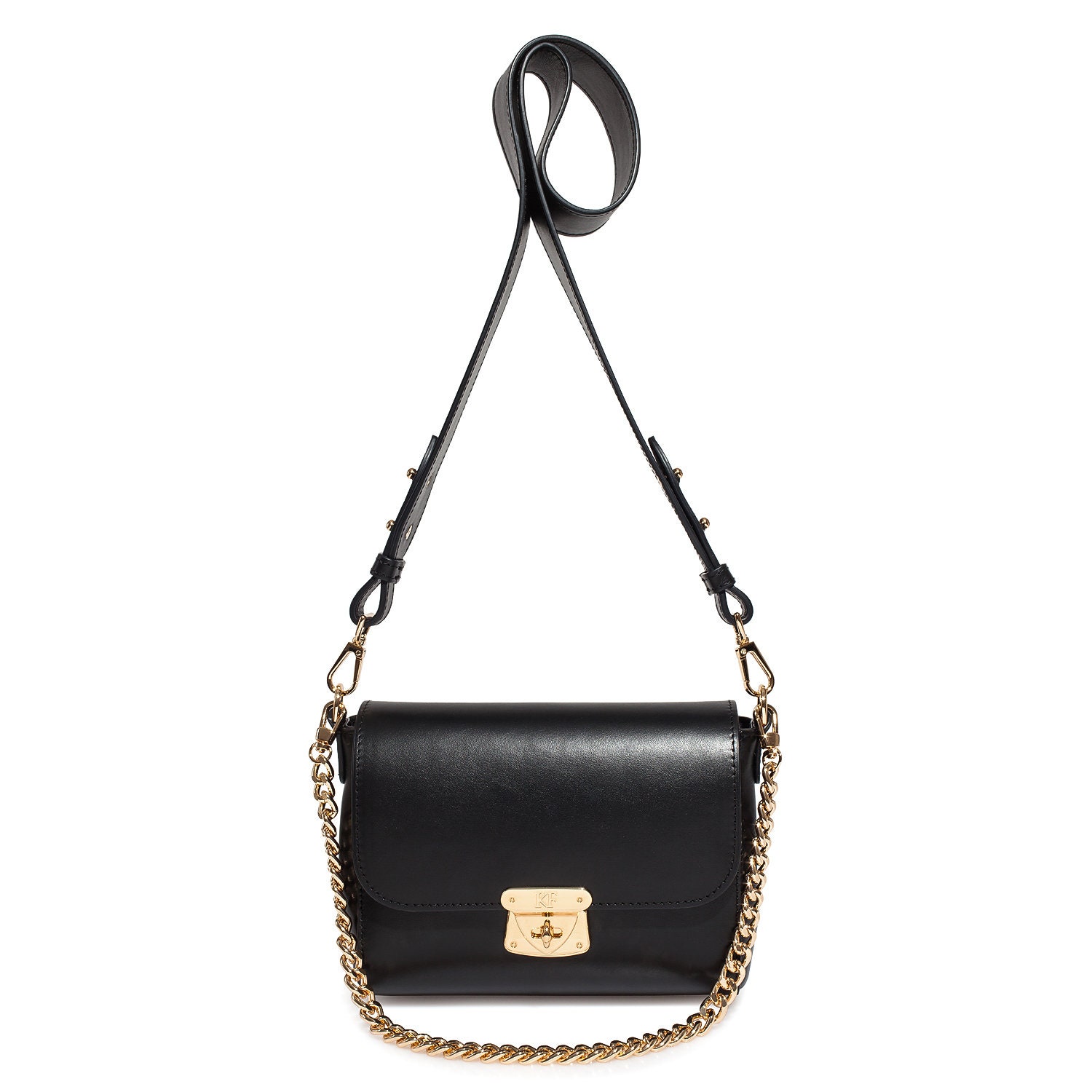 Leather Cross body Bag, Black Leather Shoulder Bag, Women's Leather Crossbody Bag, Leather bag KF-3927 - Image 3