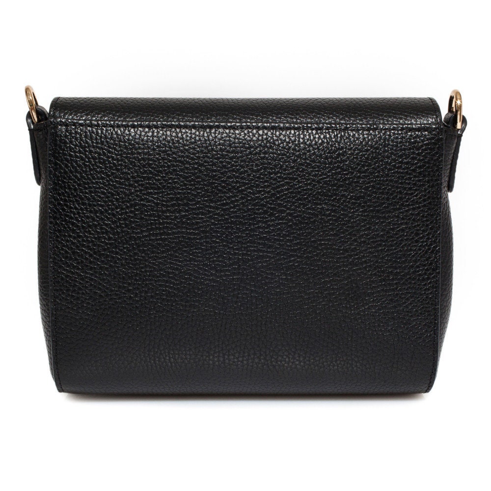 Leather Cross body Bag, Black Leather Shoulder Bag, Women's Leather Crossbody Bag, Leather bag KF-3809 - Image 5