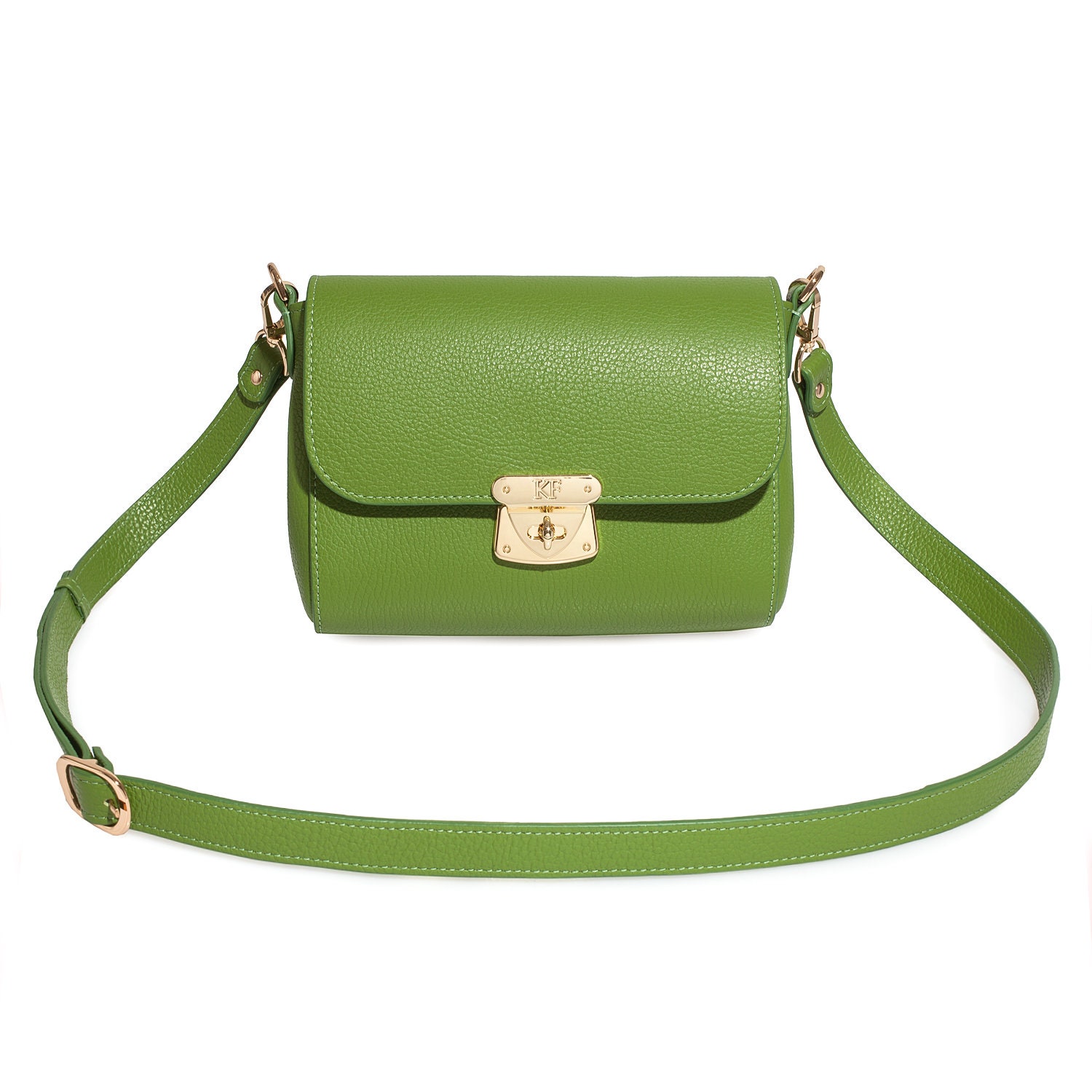Leather Top Handle Bag, Leather Crossbody Bag, Green Leather Shoulder Bag, Women's Leather Cross body Bag, Leather bag KF-4304 - Image 4