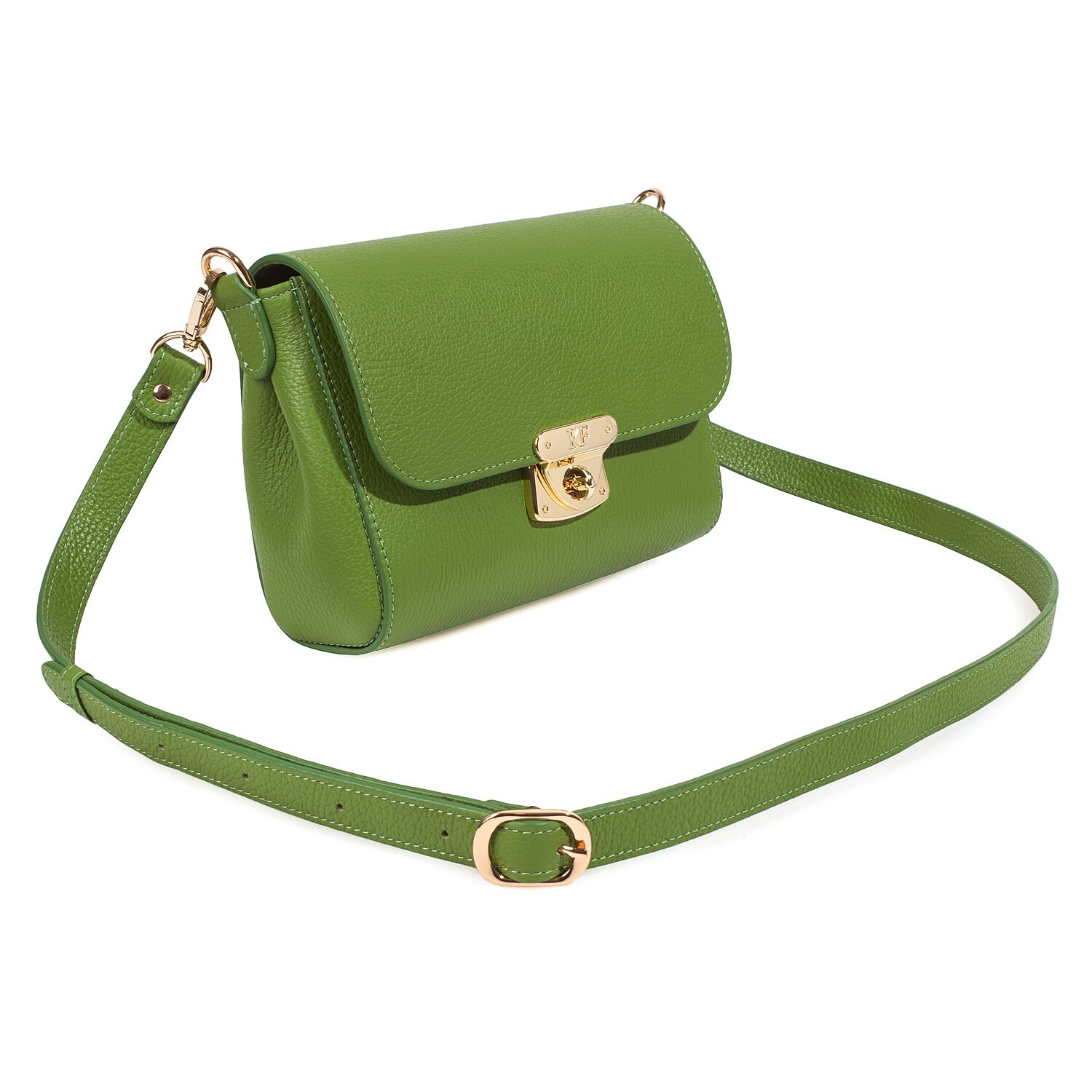 Leather Top Handle Bag, Leather Crossbody Bag, Green Leather Shoulder Bag, Women's Leather Cross body Bag, Leather bag KF-4304 - Image 5