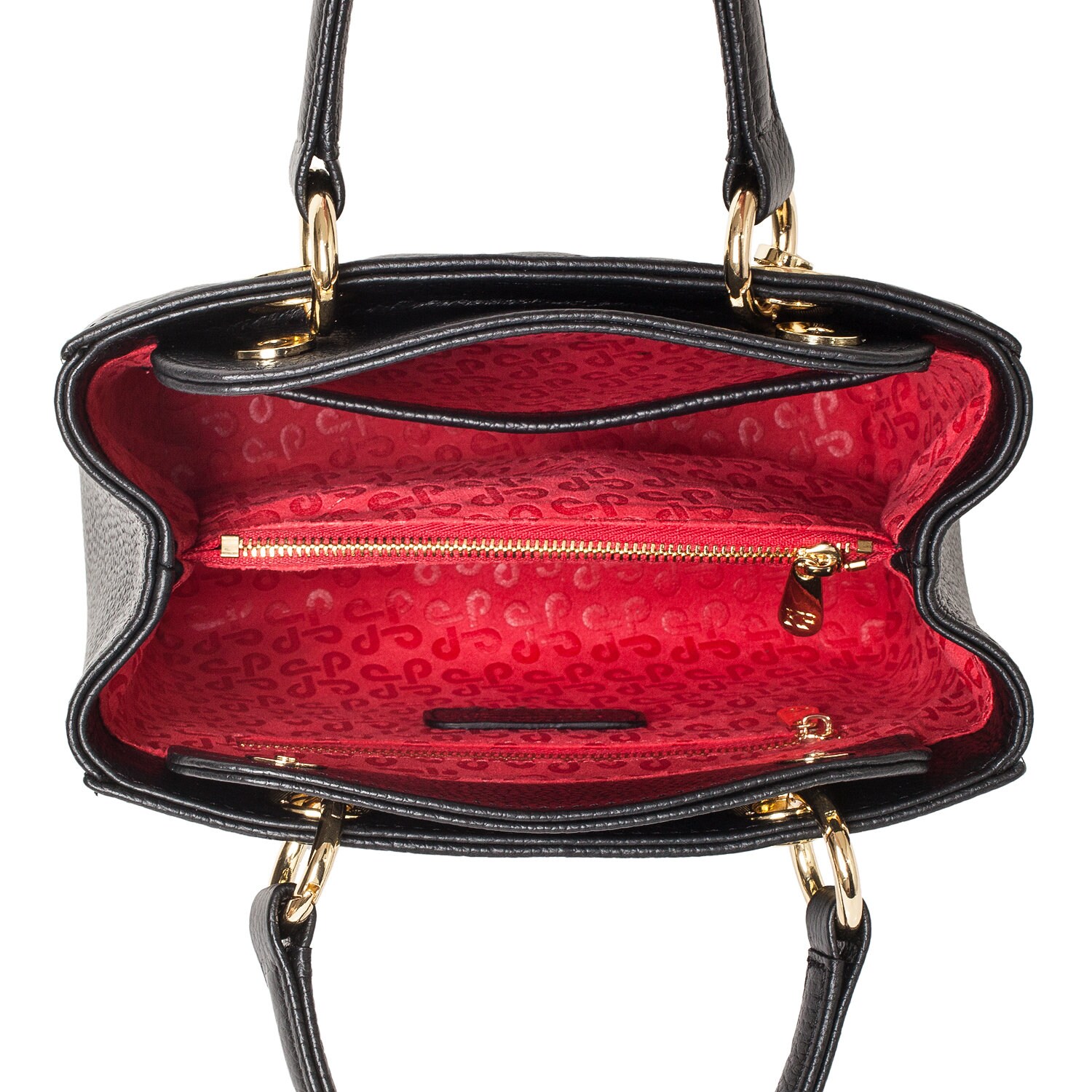 Leather Top Handle Bag, Black Leather Handbag Top Handle, Women's Leather Bag KF-4505 - Image 5