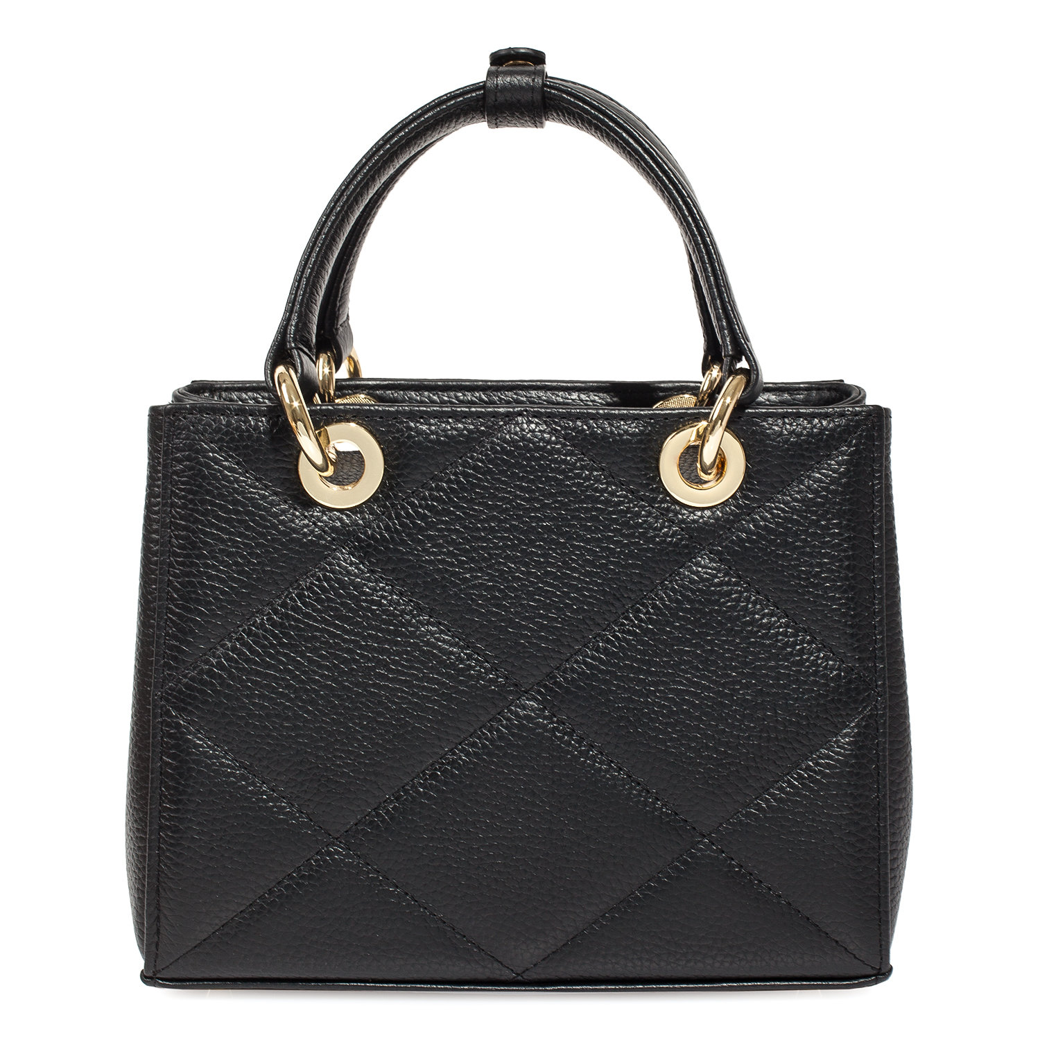 Leather Top Handle Bag, Black Leather Handbag Top Handle, Women's Leather Bag KF-4505 - Image 6