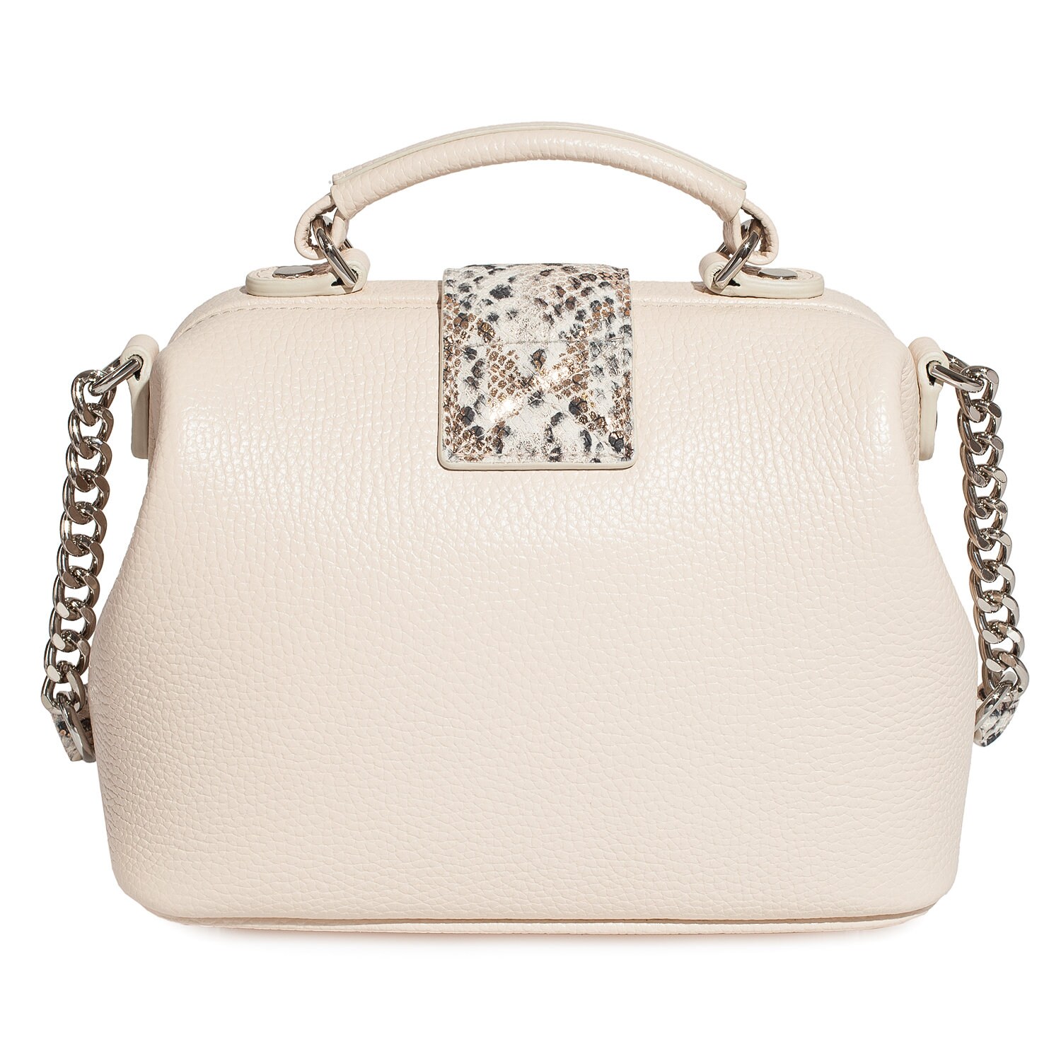 Leather doctor bag for women, Light beige Leather Shoulder Bag, Women's Leather doctor bag, Leather bag KF-4178 - Image 7