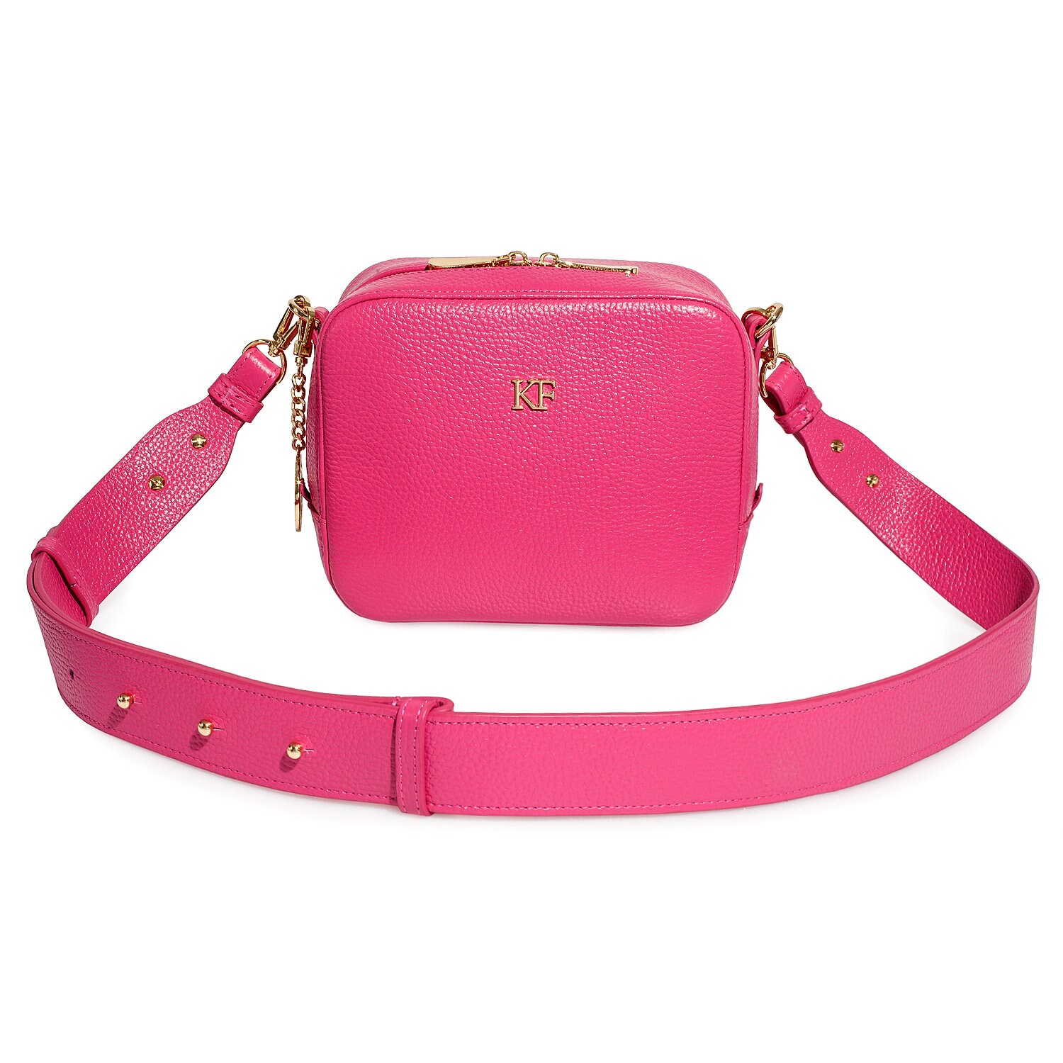 Leather Cross body Bag, Pink Leather Shoulder Bag, Women's Leather Crossbody Bag, Leather bag KF-4355 - Image 2