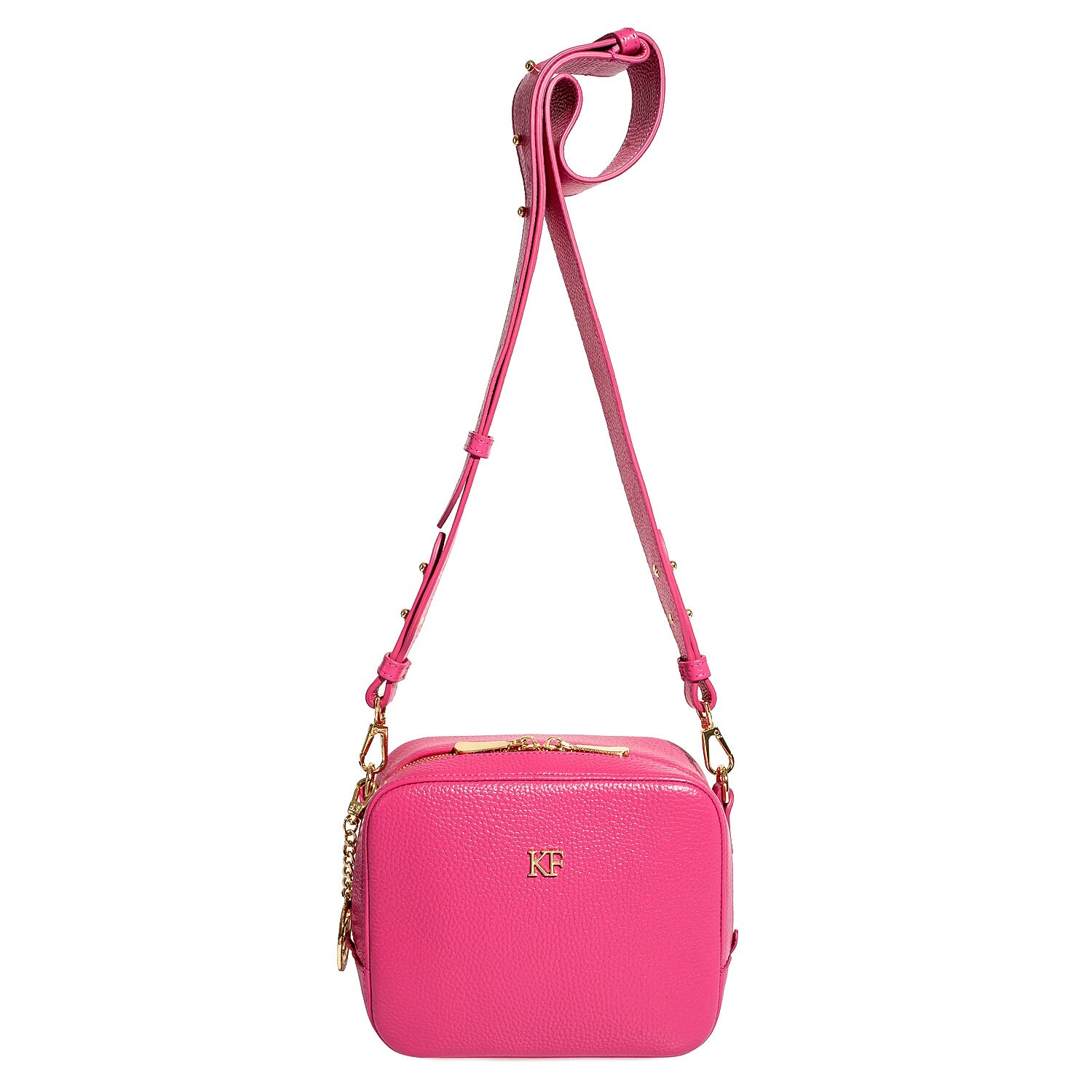 Leather Cross body Bag, Pink Leather Shoulder Bag, Women's Leather Crossbody Bag, Leather bag KF-4355 - Image 3