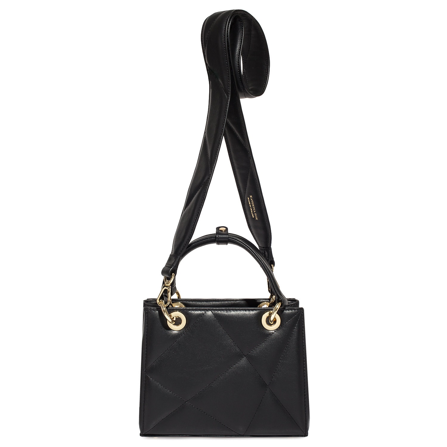 Leather Top Handle Bag, Black Leather Handbag Top Handle, Women's Leather Bag KF-4481 - Image 4