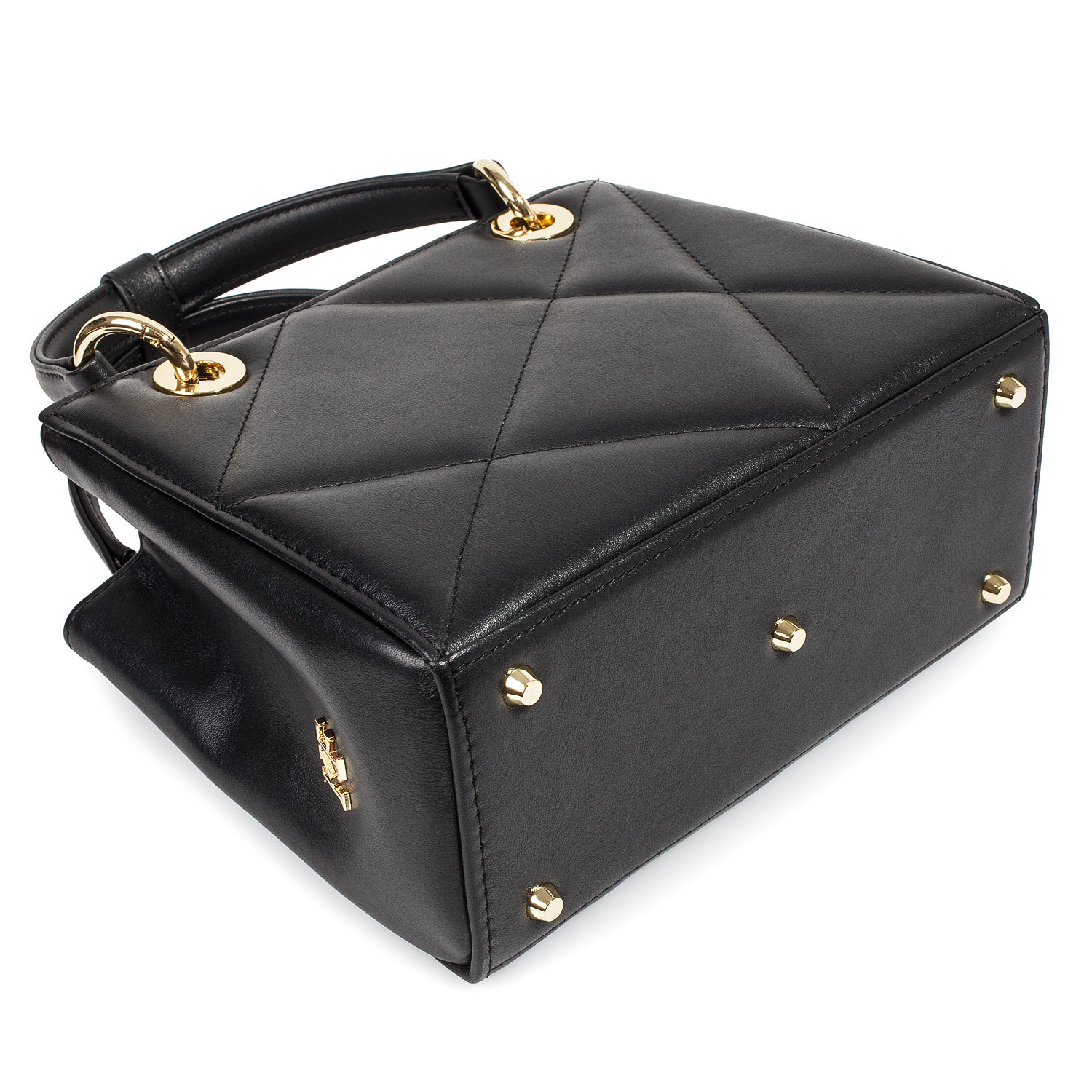 Leather Top Handle Bag, Black Leather Handbag Top Handle, Women's Leather Bag KF-4481 - Image 5