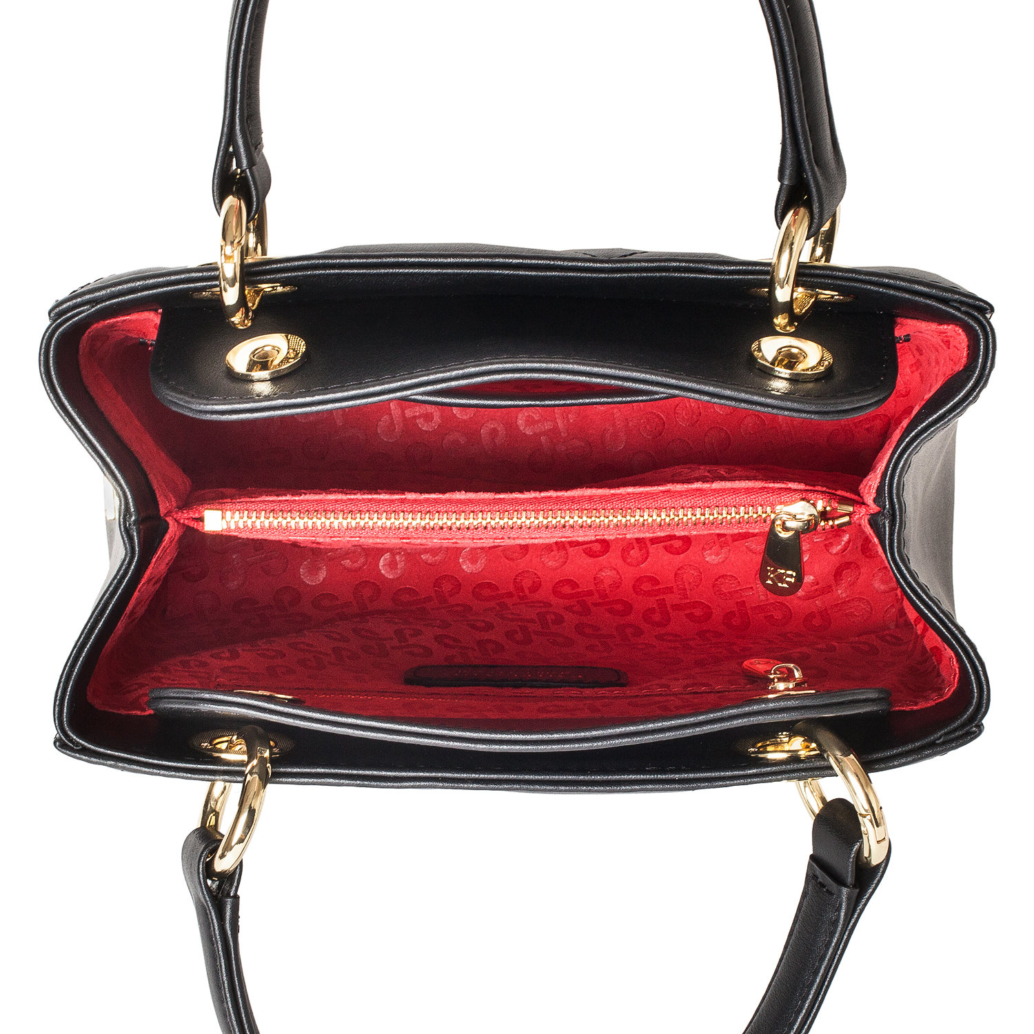 Leather Top Handle Bag, Black Leather Handbag Top Handle, Women's Leather Bag KF-4481 - Image 7