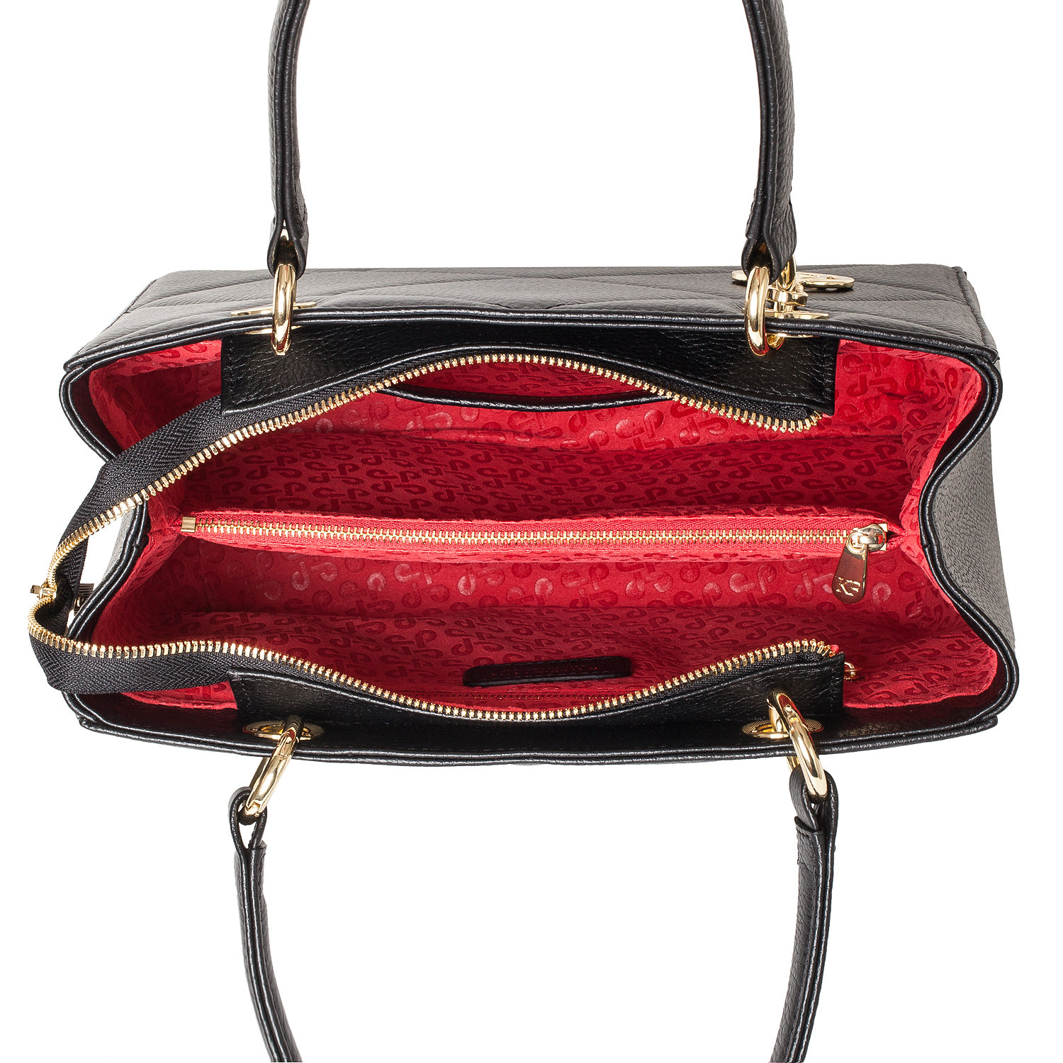 Leather Top Handle Bag, Black Leather Handbag Top Handle, Women's Leather Bag KF-4482 - Image 5