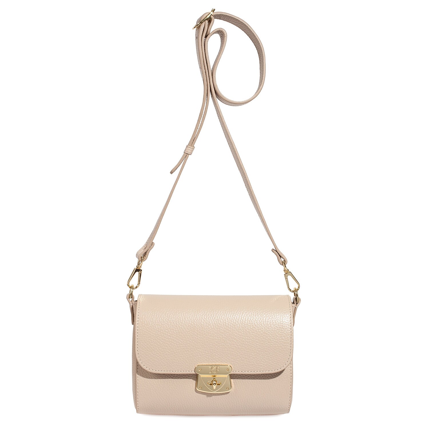 Leather Top Handle Bag, Leather Crossbody Bag, Beige Leather Shoulder Bag, Women's Leather Cross body Bag, Leather bag KF-4421 - Image 2
