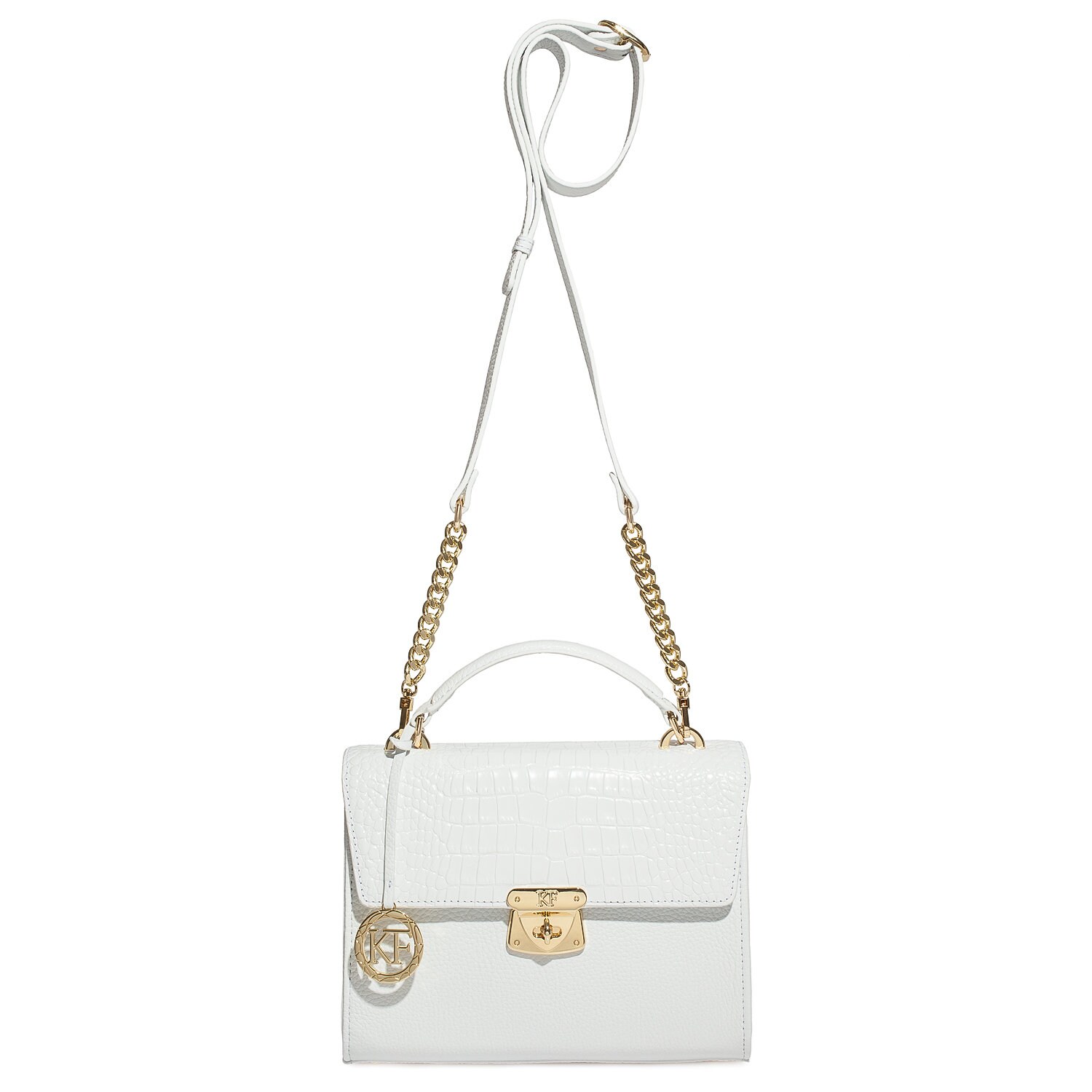 Leather Cross body Bag, White Leather Shoulder Bag, Women's Leather Crossbody Bag, Leather bag KF-4273 - Image 2