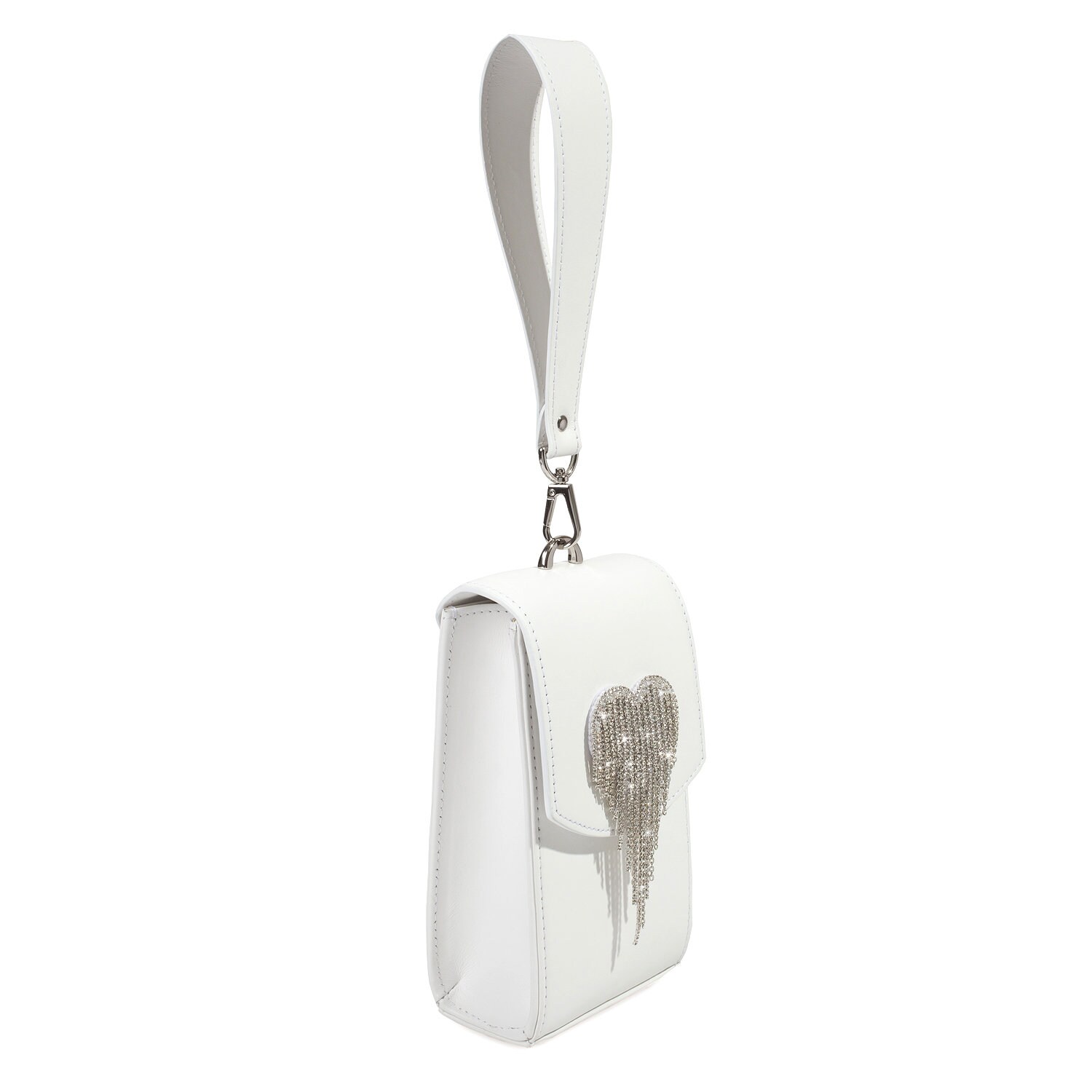 Leather Party Bag, White Party Purse, Black Leather Shoulder Bag, Women's Leather Crossbody Bag, Leather bag KF-4813 - Image 2