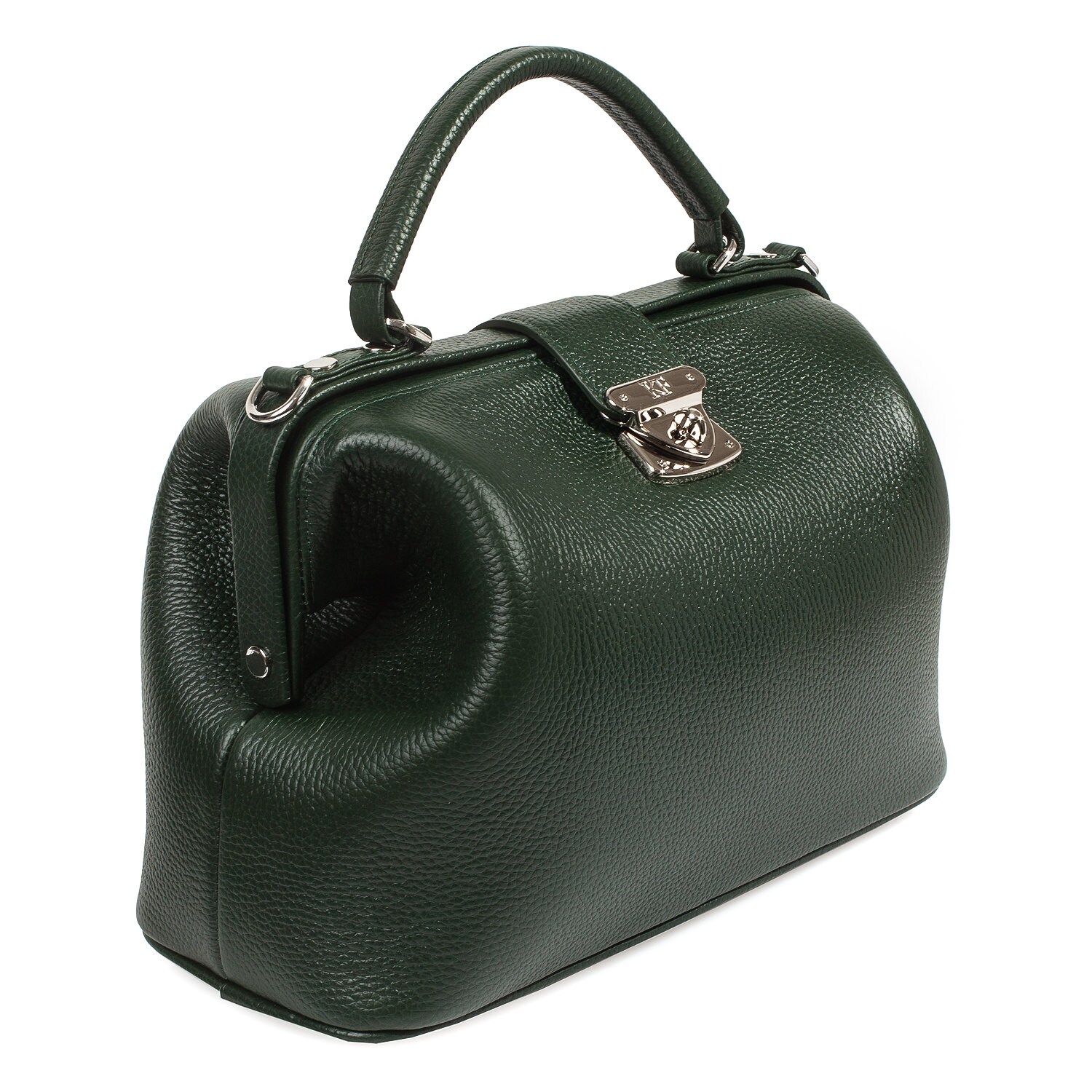 Leather doctor bag for women, Green Leather Handbag Top Handle, Women's Leather doctor Bag, KF-4729 - Image 2