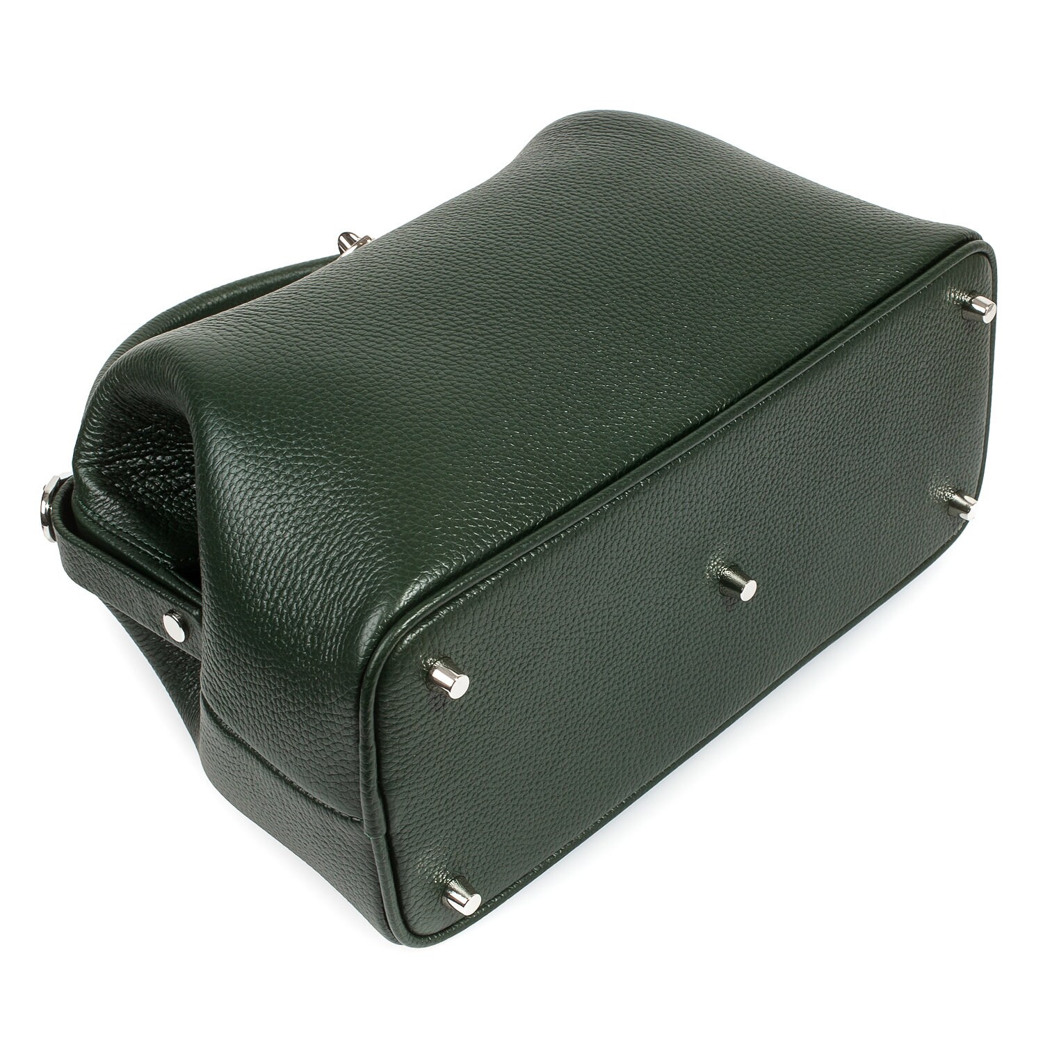 Leather doctor bag for women, Green Leather Handbag Top Handle, Women's Leather doctor Bag, KF-4729 - Image 3