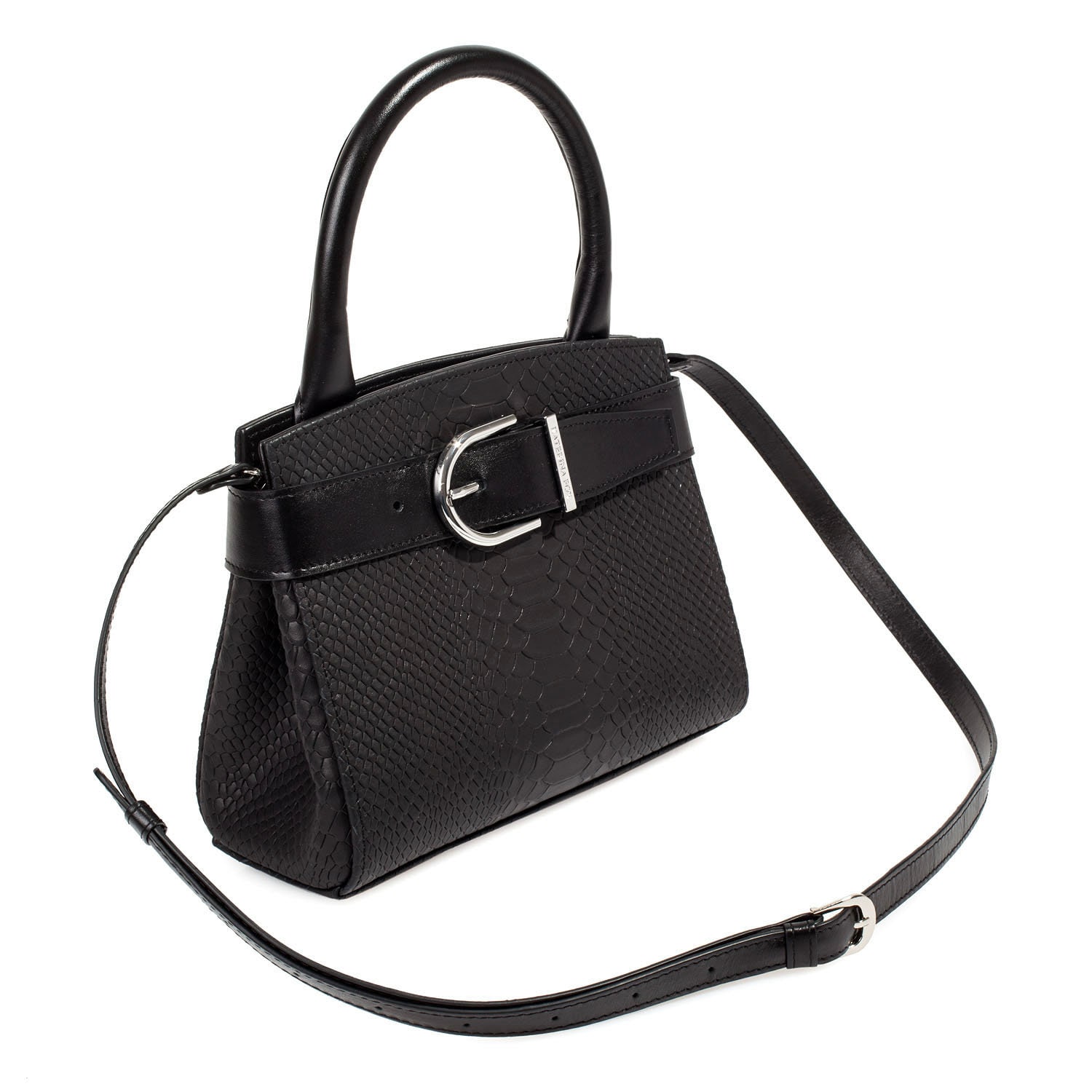 Leather Top Handle Bag, Black Leather Handbag Top Handle, Women's Leather Bag KF-4987 - Image 2