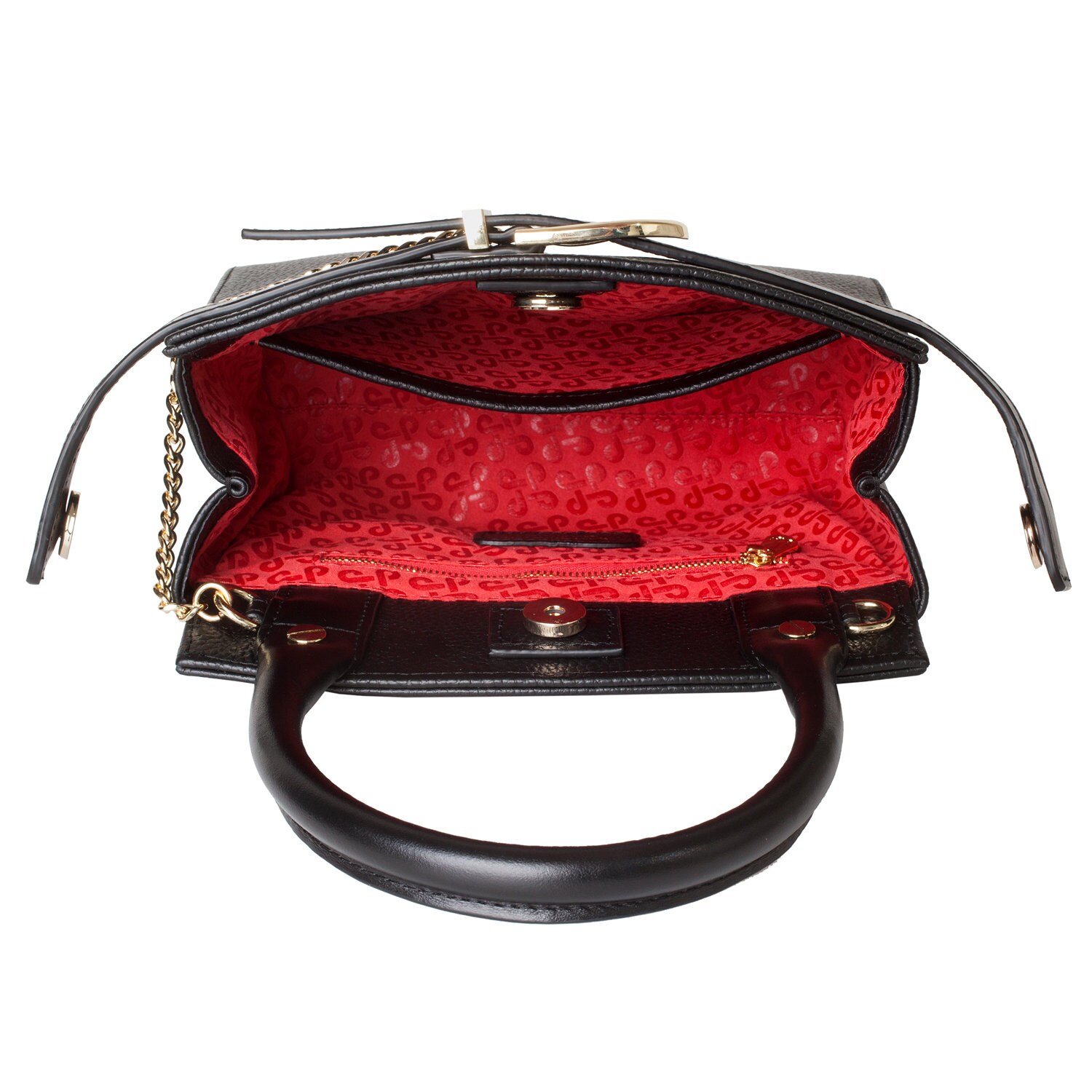Leather Top Handle Bag, Black Leather Handbag Top Handle, Women's Leather Bag KF-4925 - Image 4