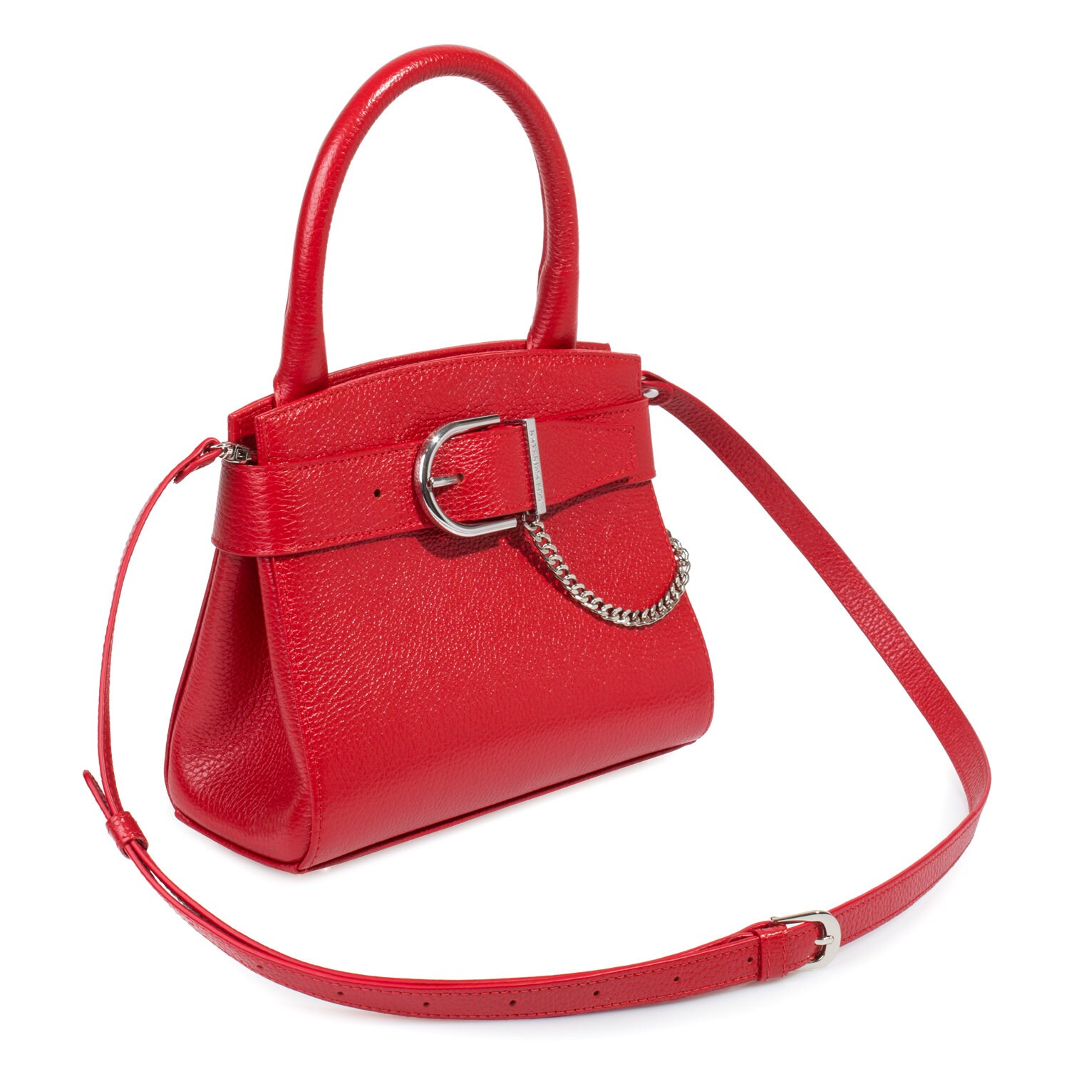 Leather Top Handle Bag, Red Leather Handbag Top Handle, Women's Leather Bag KF-4963 - Image 2