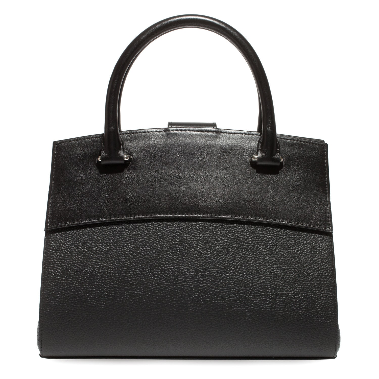 Leather Top Handle Bag, Black Leather Handbag Top Handle, Women's Leather Bag KF-4910 - Image 5