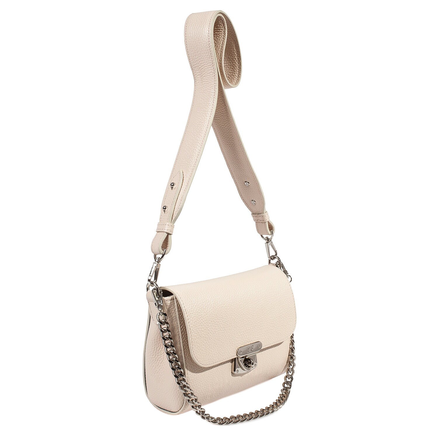 Leather Crossbody Bag, Light beige Leather Shoulder Bag, Women's Leather Cross body Bag, Leather bag KF-3740 - Image 2