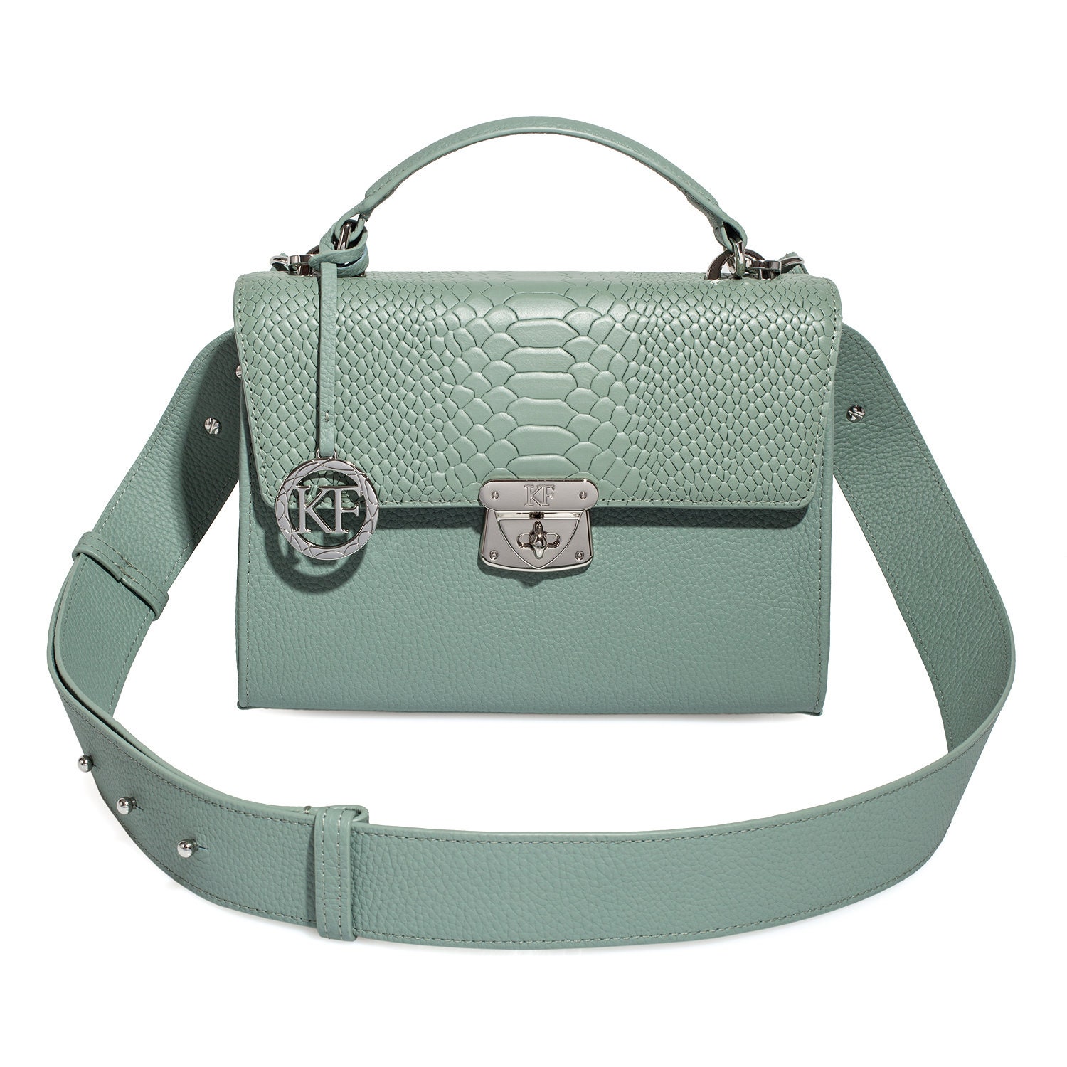 Leather Cross body Bag, Mint Leather Shoulder Bag, Women's Leather Crossbody Bag, Leather bag KF-5030
