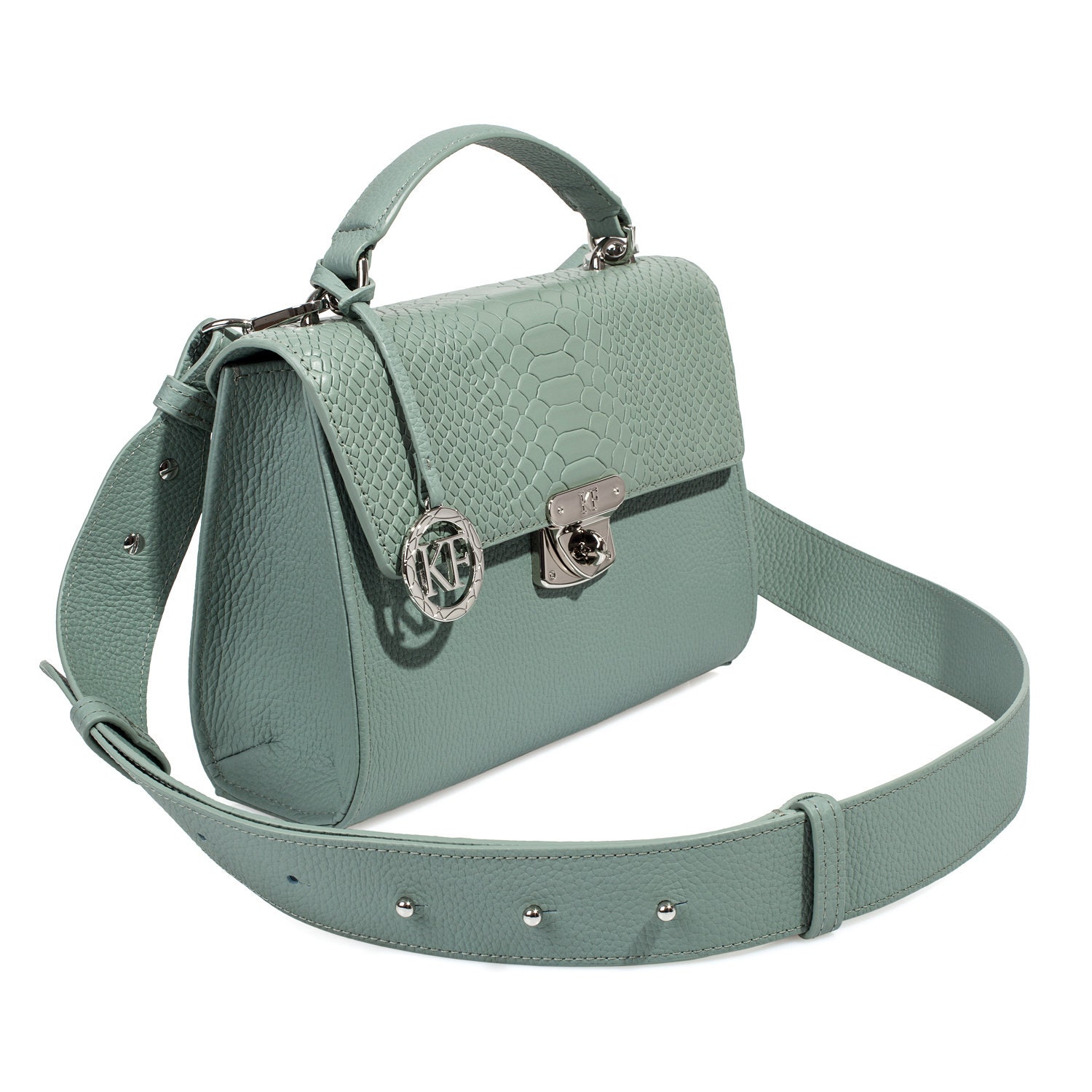 Leather Cross body Bag, Mint Leather Shoulder Bag, Women's Leather Crossbody Bag, Leather bag KF-5030 - Image 3