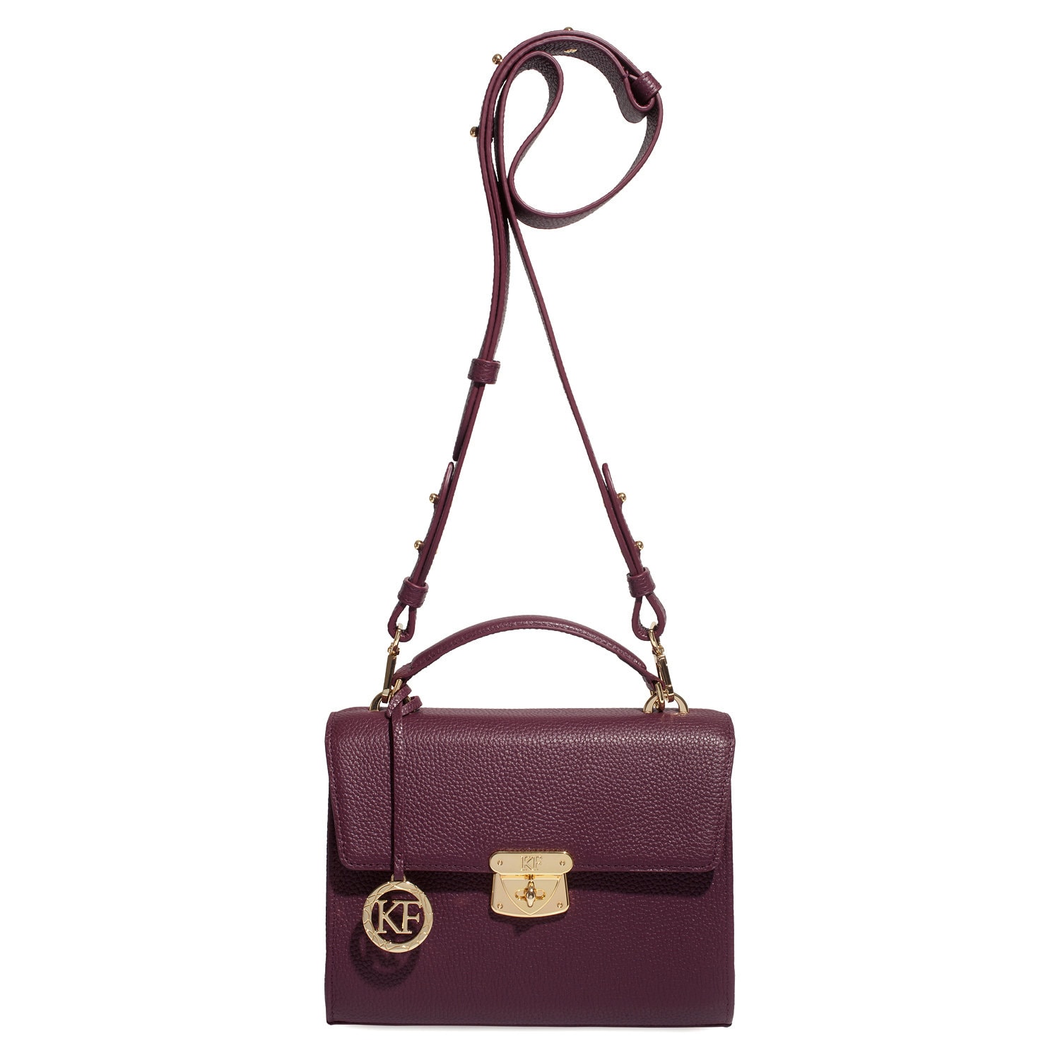 Leather Cross body Bag, Blackberry Leather Shoulder Bag, Women's Leather Crossbody Bag, Leather bag KF-4891 - Image 4