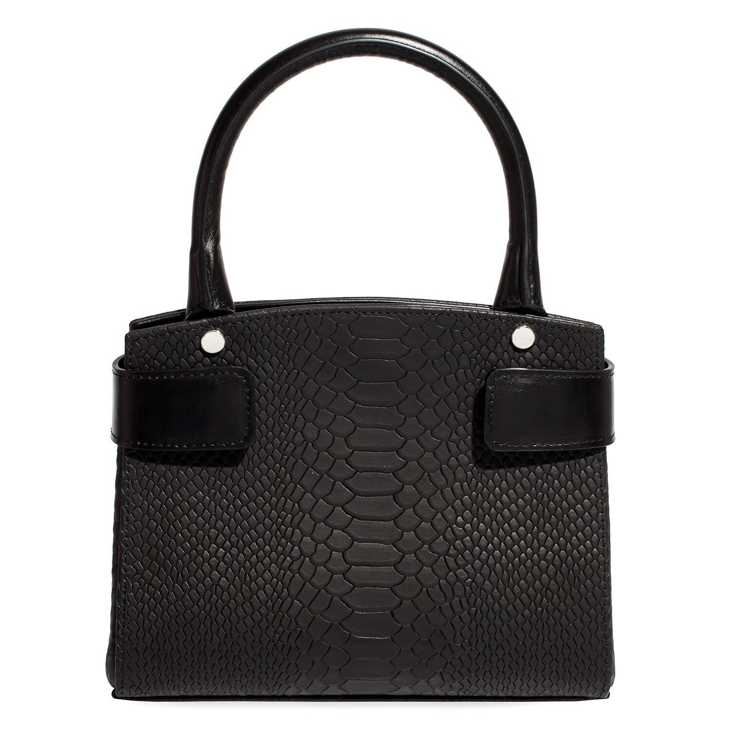 Leather Top Handle Bag, Black Leather Handbag Top Handle, Women's Leather Bag KF-4987 - Image 4