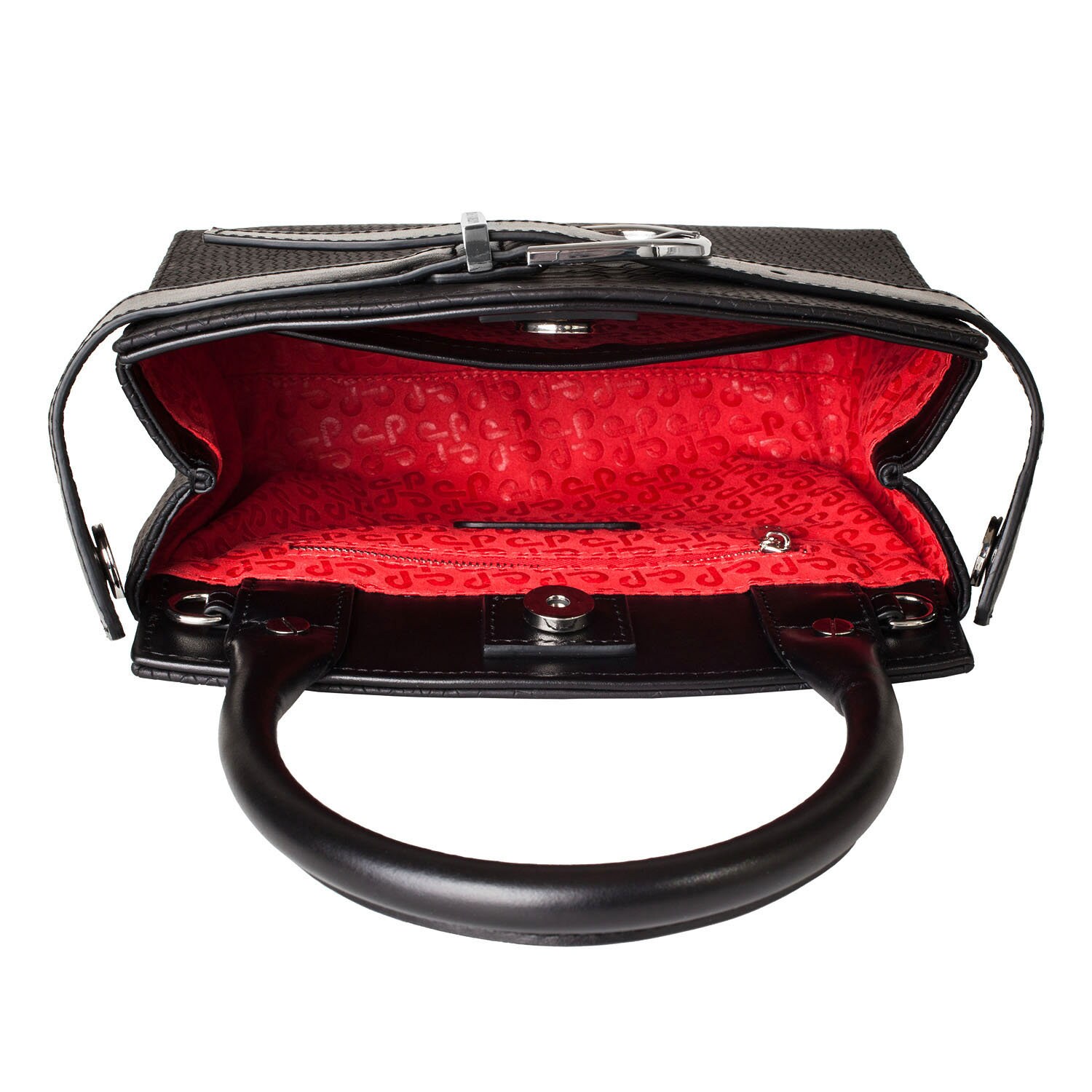 Leather Top Handle Bag, Black Leather Handbag Top Handle, Women's Leather Bag KF-4987 - Image 5