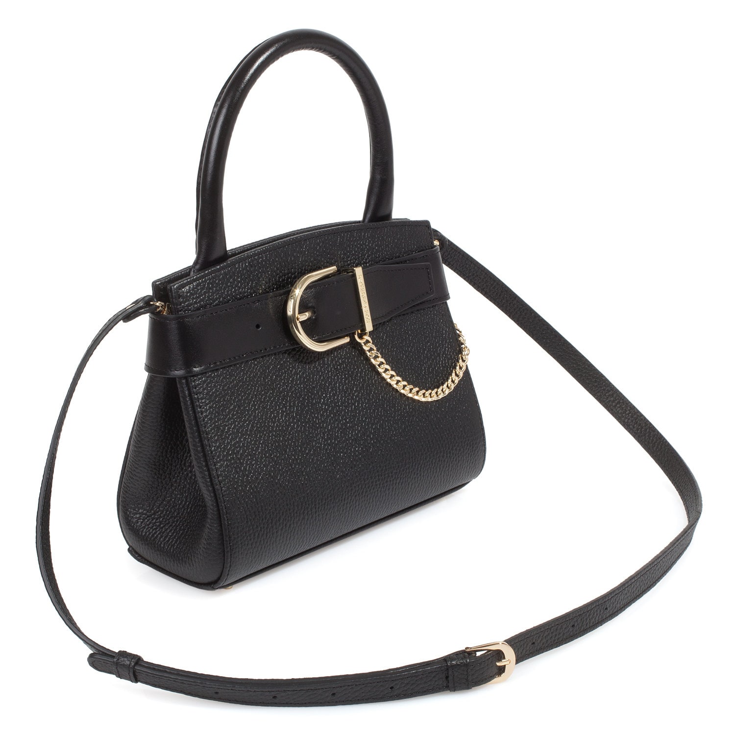 Leather Top Handle Bag, Black Leather Handbag Top Handle, Women's Leather Bag KF-4925 - Image 2