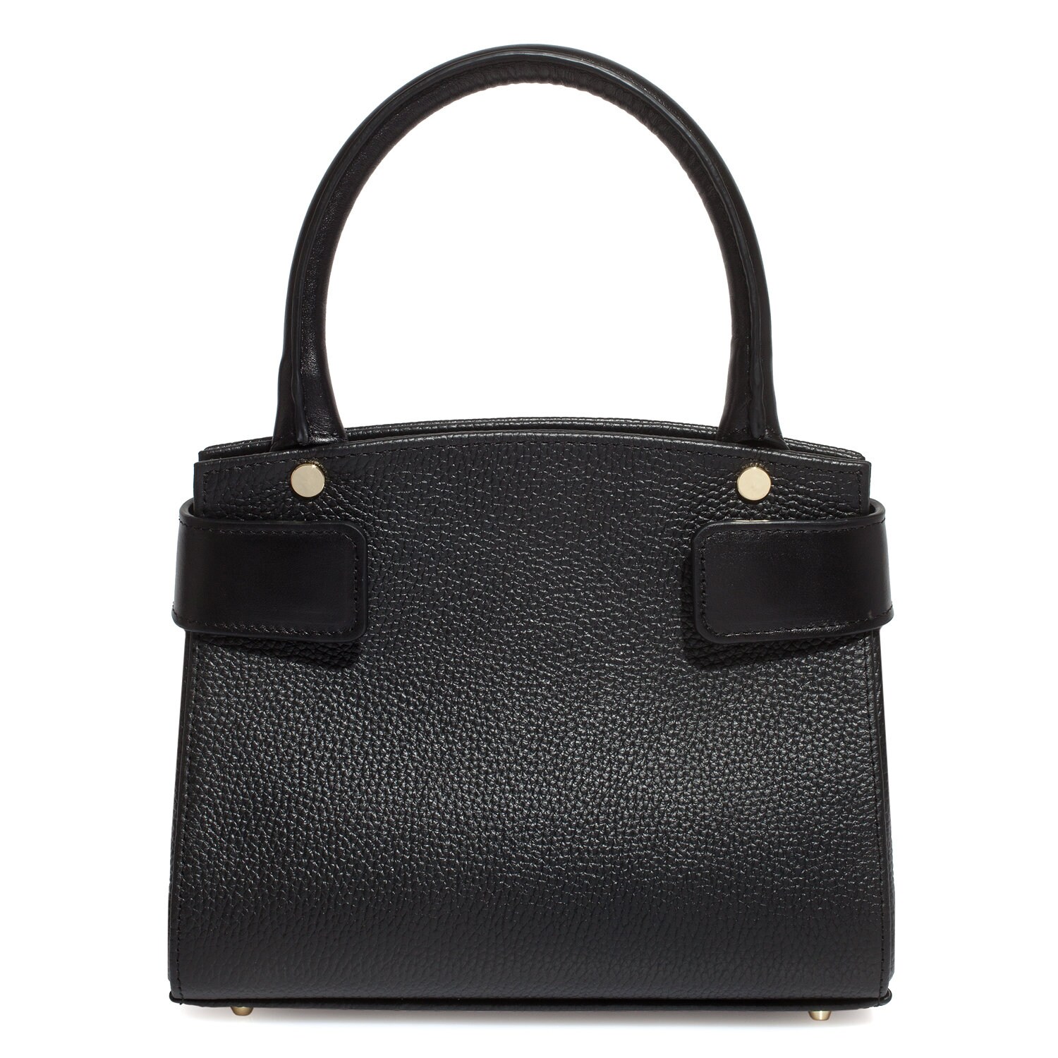 Leather Top Handle Bag, Black Leather Handbag Top Handle, Women's Leather Bag KF-4925 - Image 5