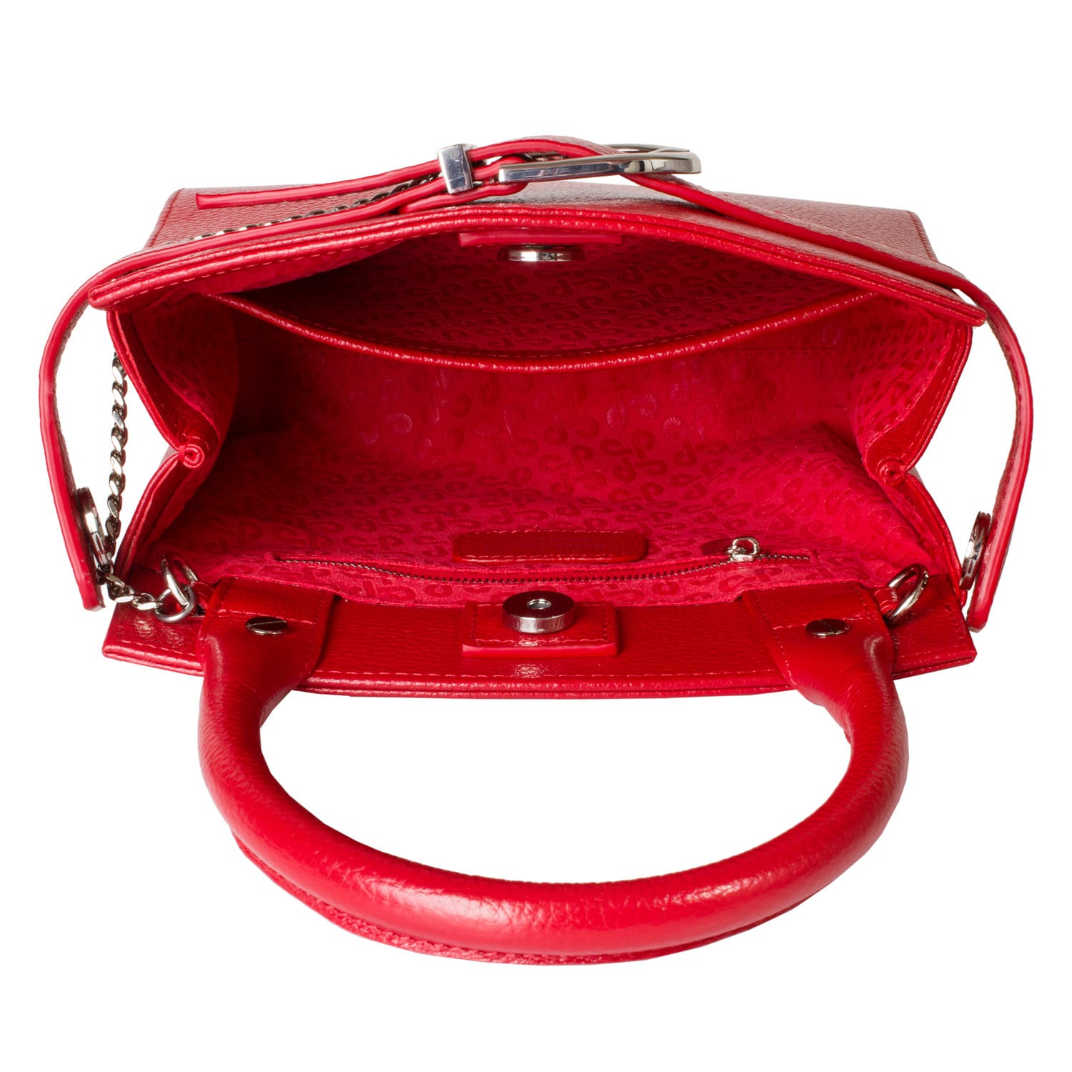 Leather Top Handle Bag, Red Leather Handbag Top Handle, Women's Leather Bag KF-4963 - Image 5