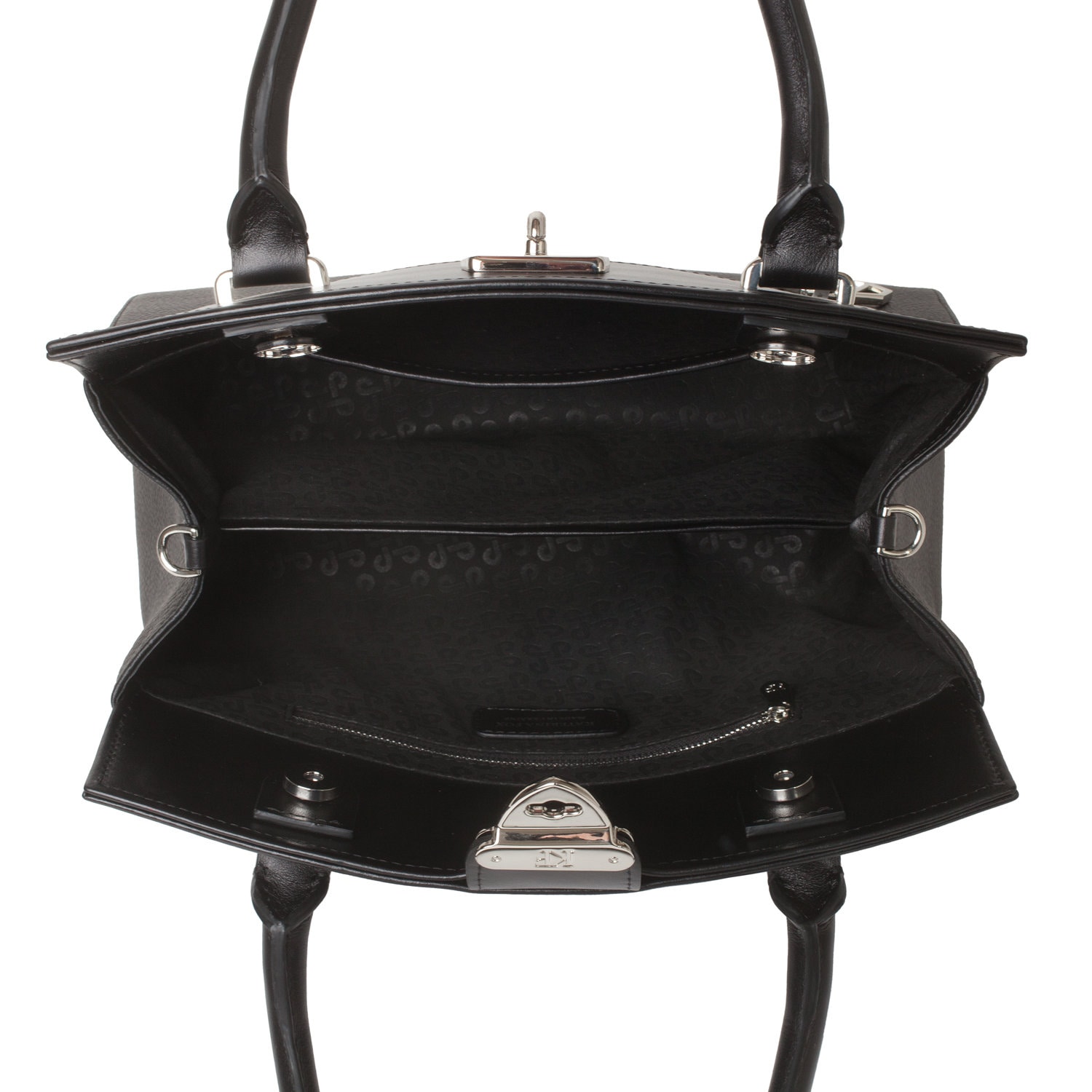 Leather Top Handle Bag, Black Leather Handbag Top Handle, Women's Leather Bag KF-4910 - Image 3