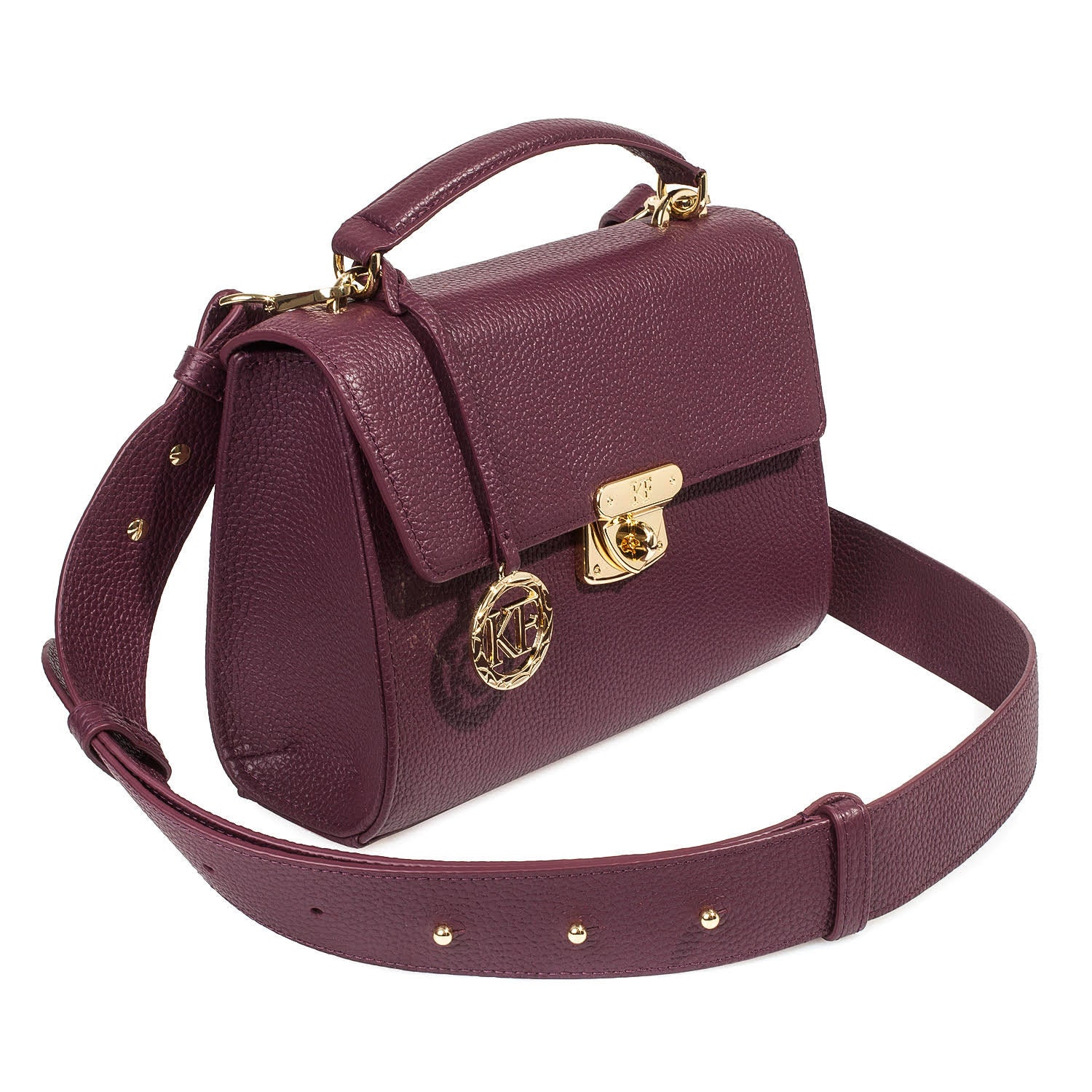 Leather Cross body Bag, Blackberry Leather Shoulder Bag, Women's Leather Crossbody Bag, Leather bag KF-4891 - Image 3