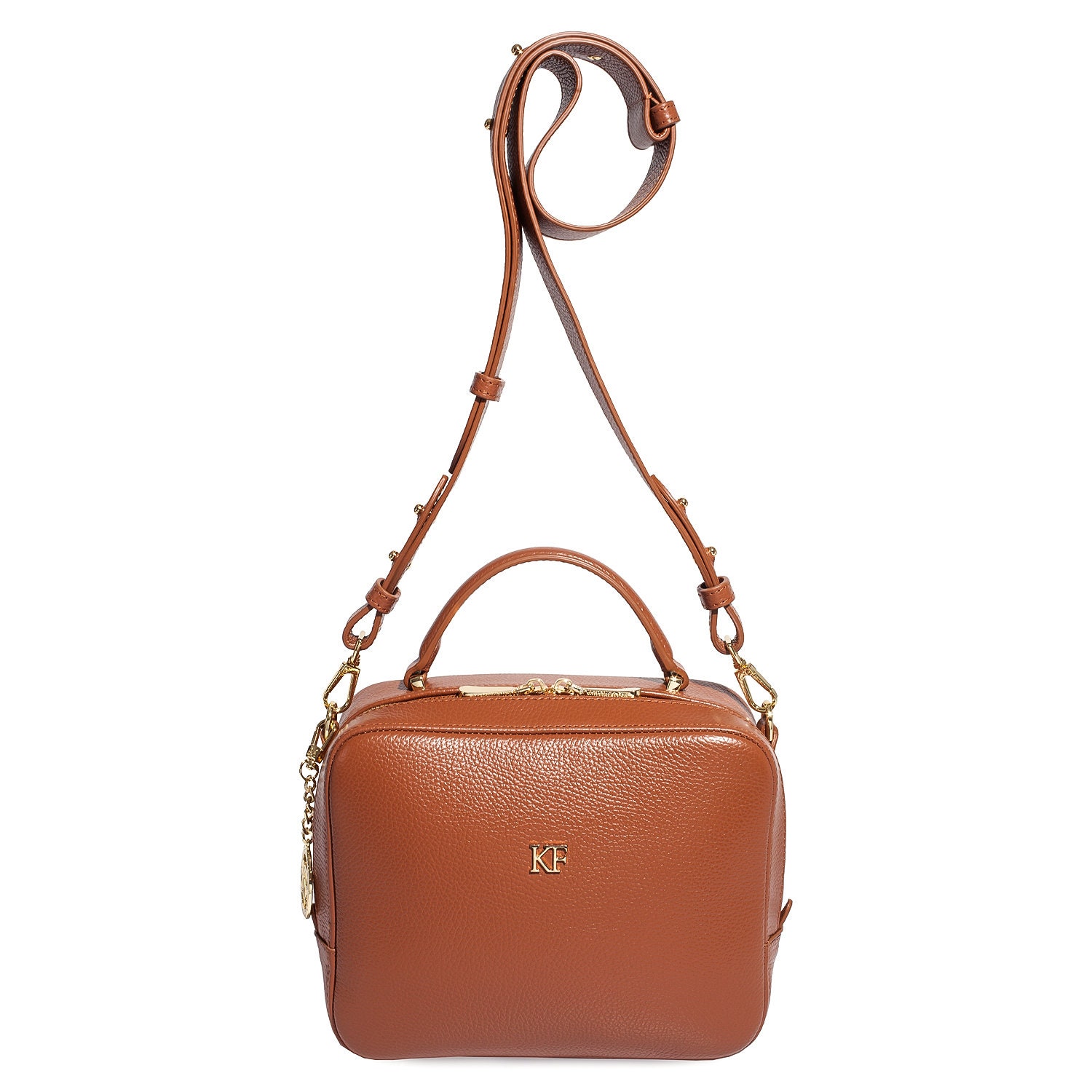 Leather Cross body Bag, Ginger Leather Shoulder Bag, Women's Leather Crossbody Bag, Leather bag KF-4637 - Image 4