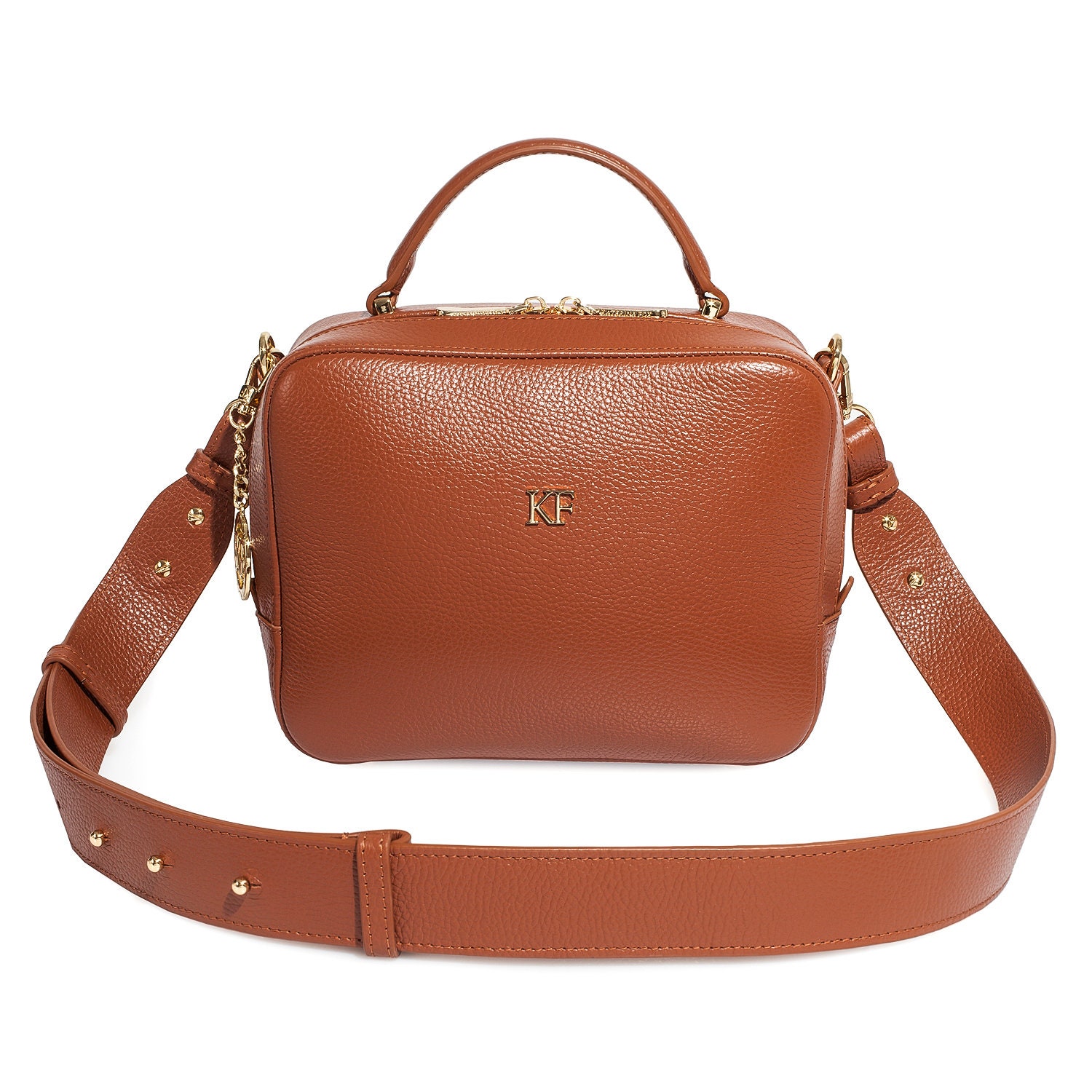 Leather Cross body Bag, Ginger Leather Shoulder Bag, Women's Leather Crossbody Bag, Leather bag KF-4637 - Image 6
