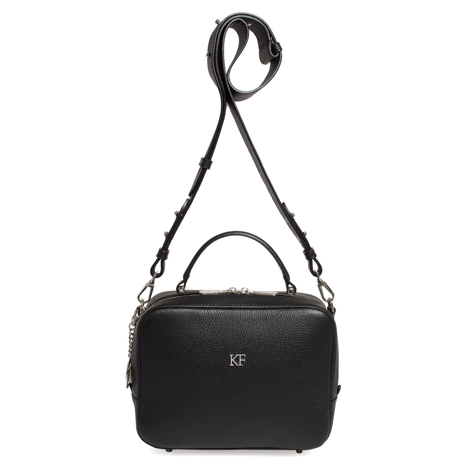 Leather Cross body Bag, Black Leather Shoulder Bag, Women's Leather Crossbody Bag, Leather bag KF-4636 - Image 3