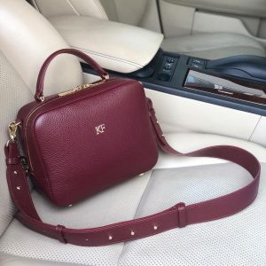 Leather Cross body Bag, Burgundy Leather Shoulder Bag, Women's Leather Crossbody Bag, Leather bag KF-4658