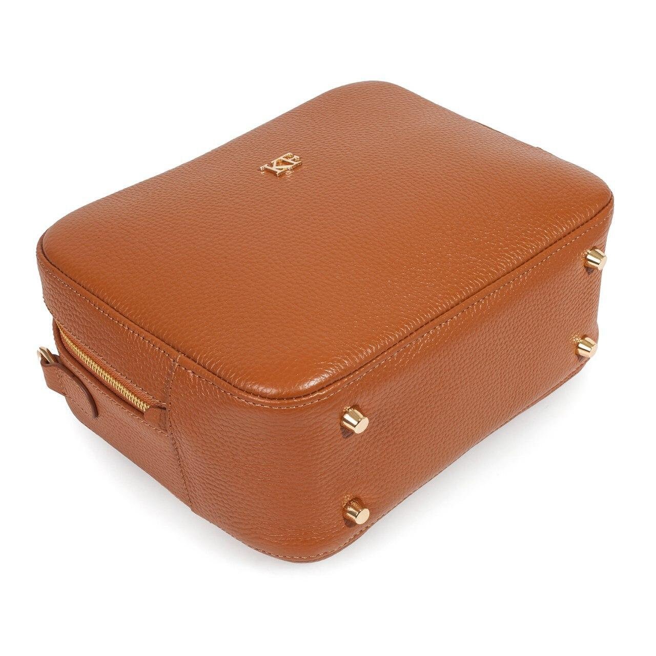 Leather Cross body Bag, Ginger Leather Shoulder Bag, Women's Leather Crossbody Bag, Leather bag KF-3322 - Image 6