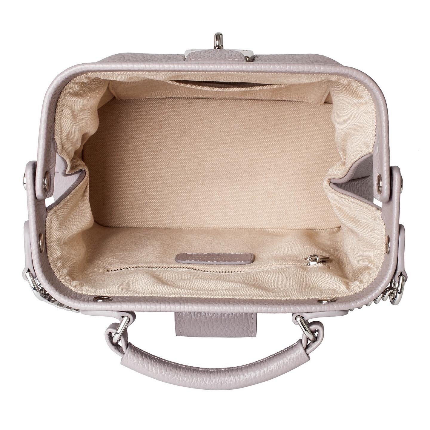 Leather doctor bag for women, Gray Beige Leather Shoulder Bag, Women's Leather doctor bag, Leather bag KF-1446 - Image 5