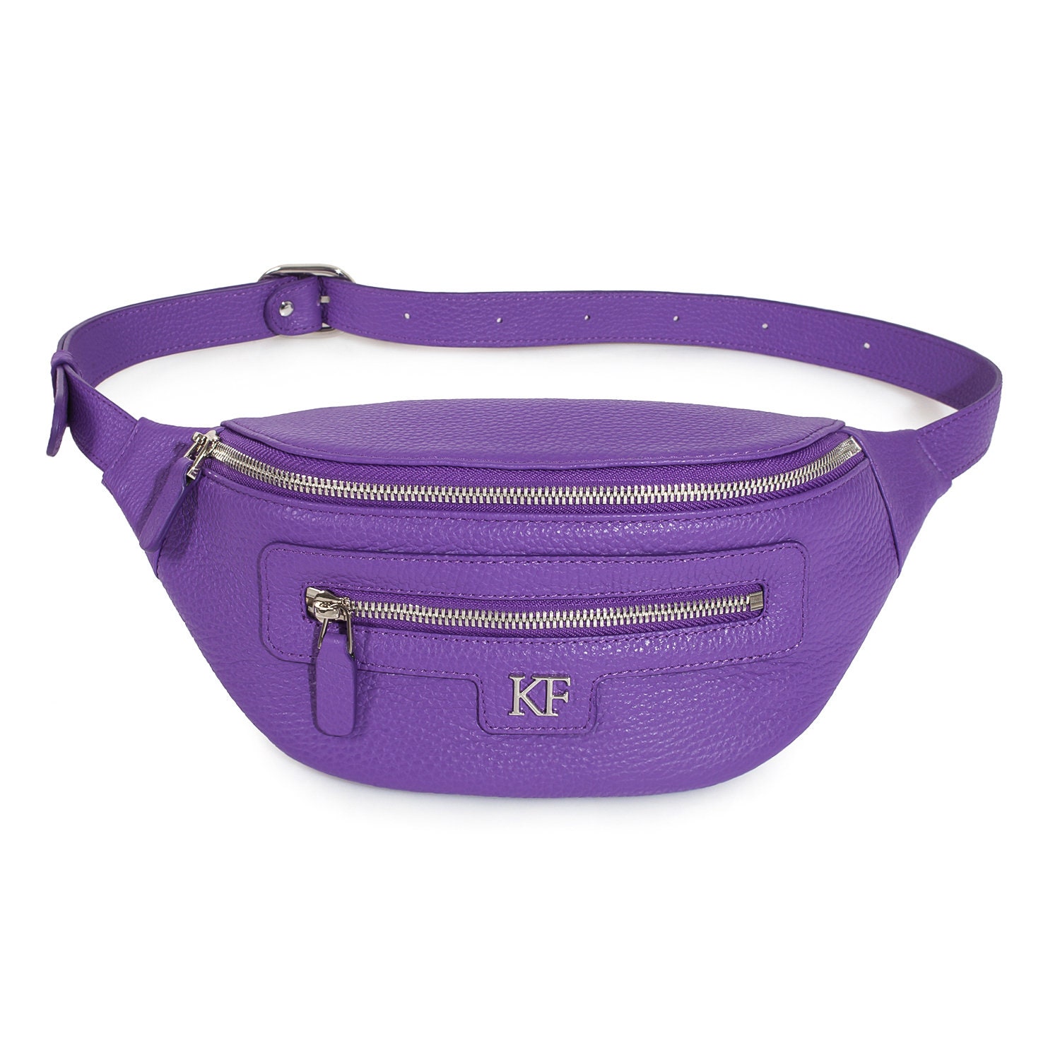 Leather women's Banana bag, Ultraviolet Leather Banana bag, Women's Bananka bag, Leather belt Bananka bag KF-3699 - Image 2