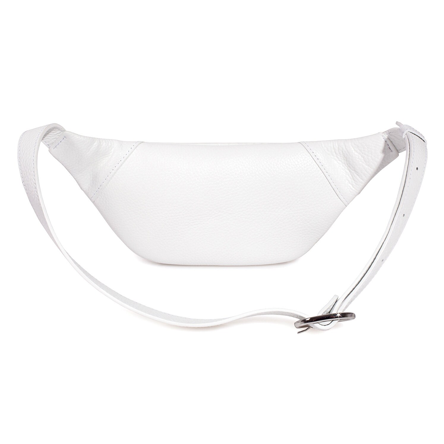 Leather women's Banana bag, White Leather Banana bag, Women's Bananka bag, Leather belt Bananka bag KF-3630 - Image 3