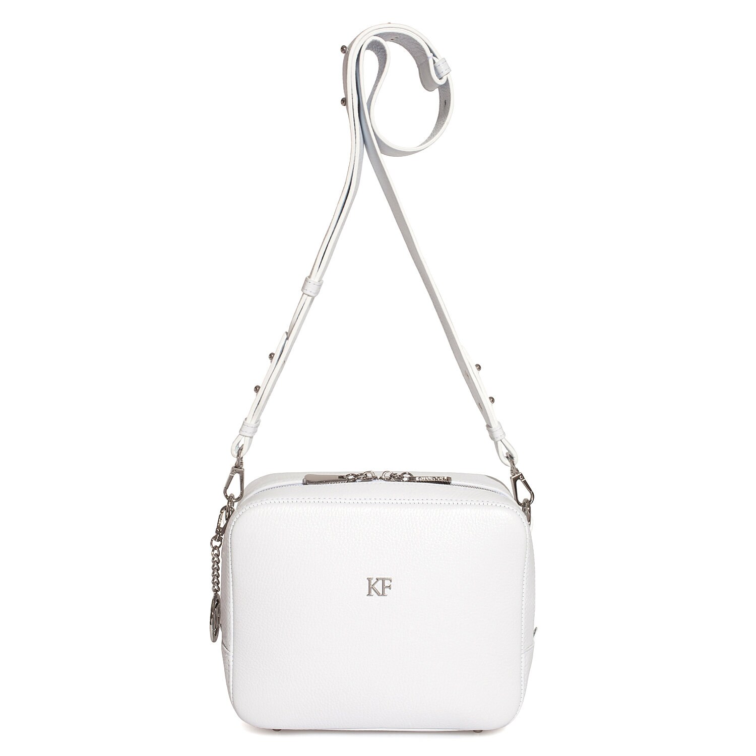 Leather Cross body Bag, White Leather Shoulder Bag, Women's Leather Crossbody Bag, Leather bag KF-3607 - Image 4