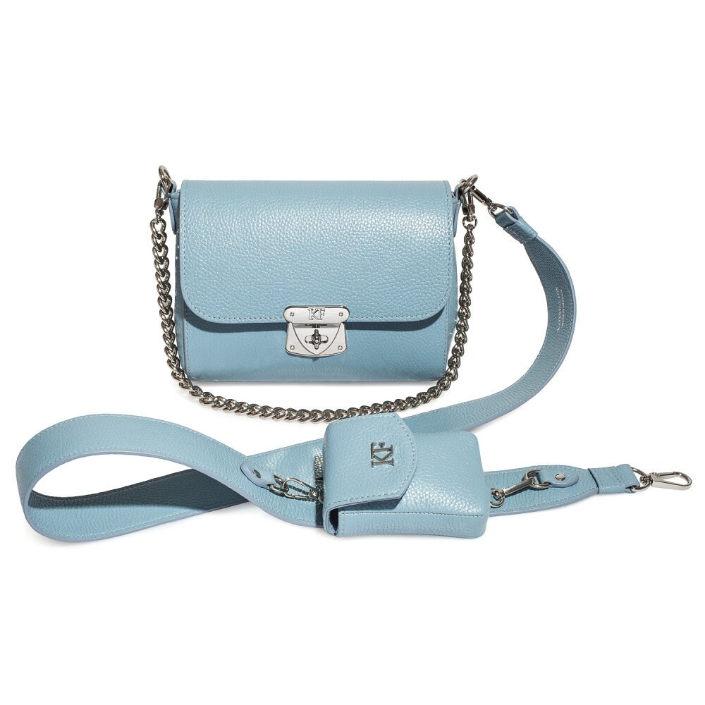 Leather Cross body Bag, blue Leather Shoulder Bag, Women's Leather Crossbody Bag, Leather bag KF-4128 - Image 2