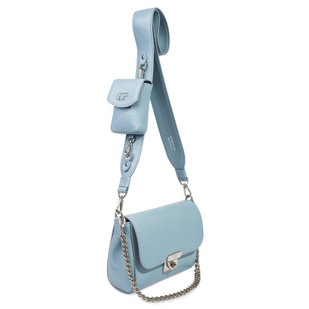 Leather Cross body Bag, blue Leather Shoulder Bag, Women's Leather Crossbody Bag, Leather bag KF-4128 - Image 3