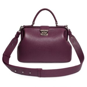 Leather doctor bag for women, Black Leather Handbag Top Handle, Women's Leather doctor Bag, KF-4736