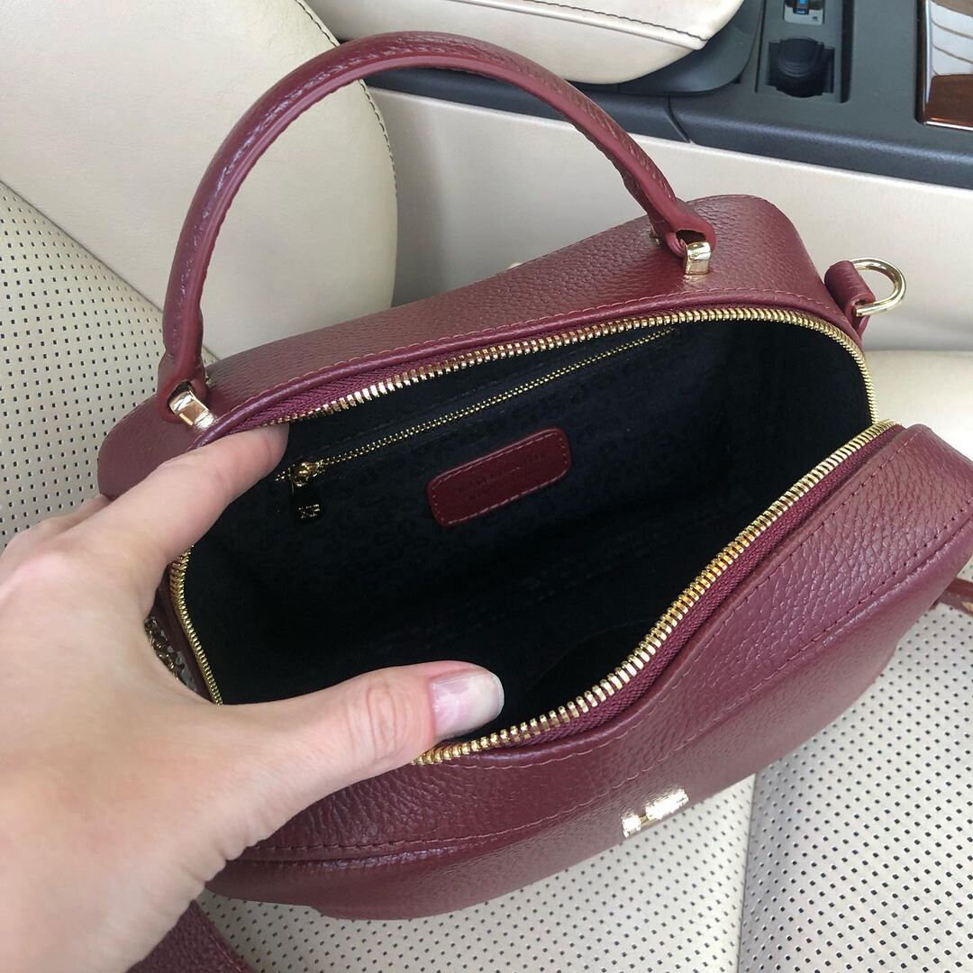 Leather Cross body Bag, Burgundy Leather Shoulder Bag, Women's Leather Crossbody Bag, Leather bag KF-4658 - Image 2